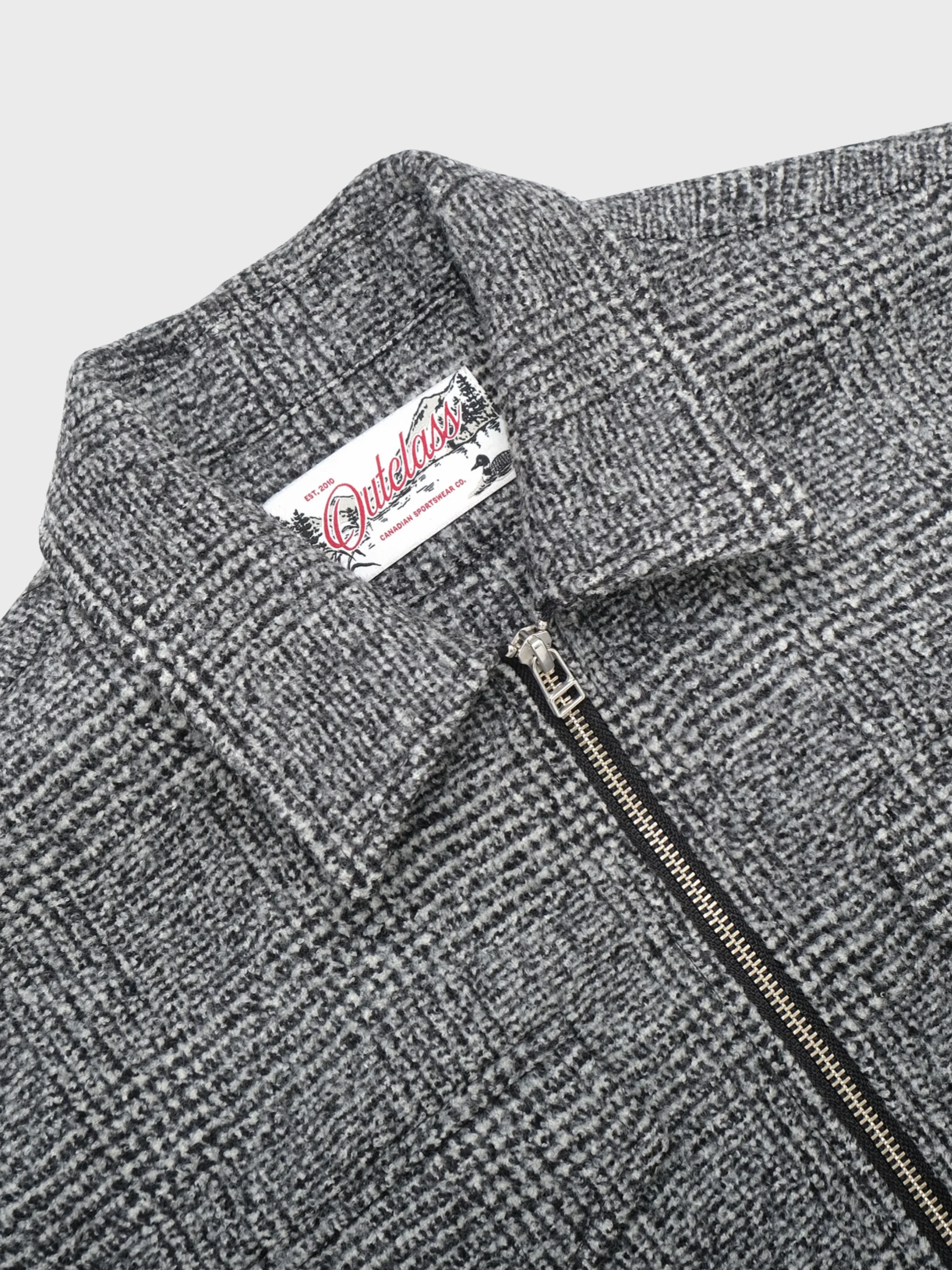 Outclass Bouclé Coach Jacket - Black/White-Men's Jackets-Brooklyn-Vancouver-Yaletown-Canada