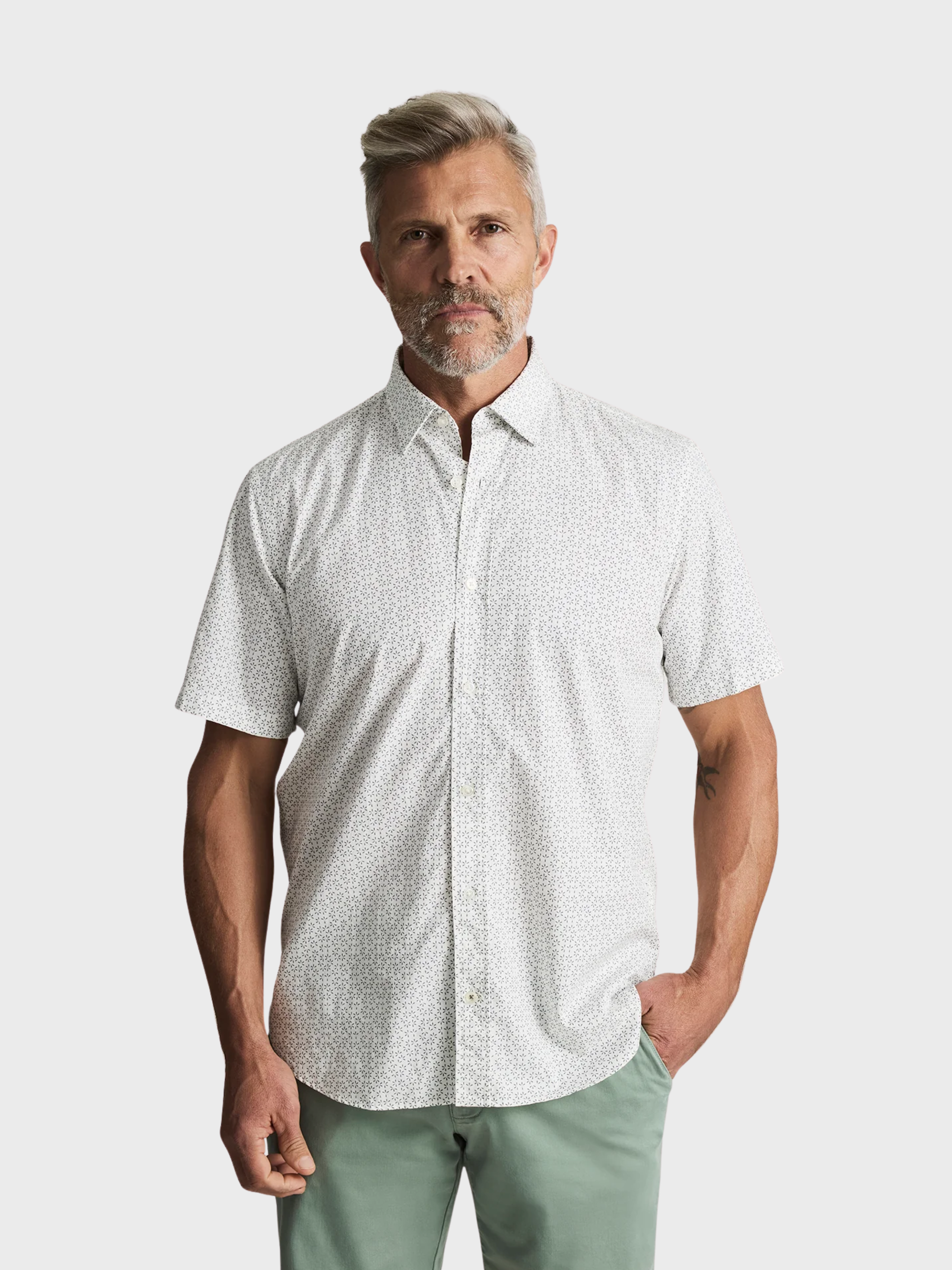 34 Heritage Luxe Twill Printed Shirt Vintage Indigo-Men's Shirts-Brooklyn-Vancouver-Yaletown-Canada