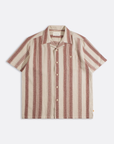 Far Afield Selleck Shirt - Dobby Stripe - Sand/Red-Men's Shirts-Brooklyn-Vancouver-Yaletown-Canada