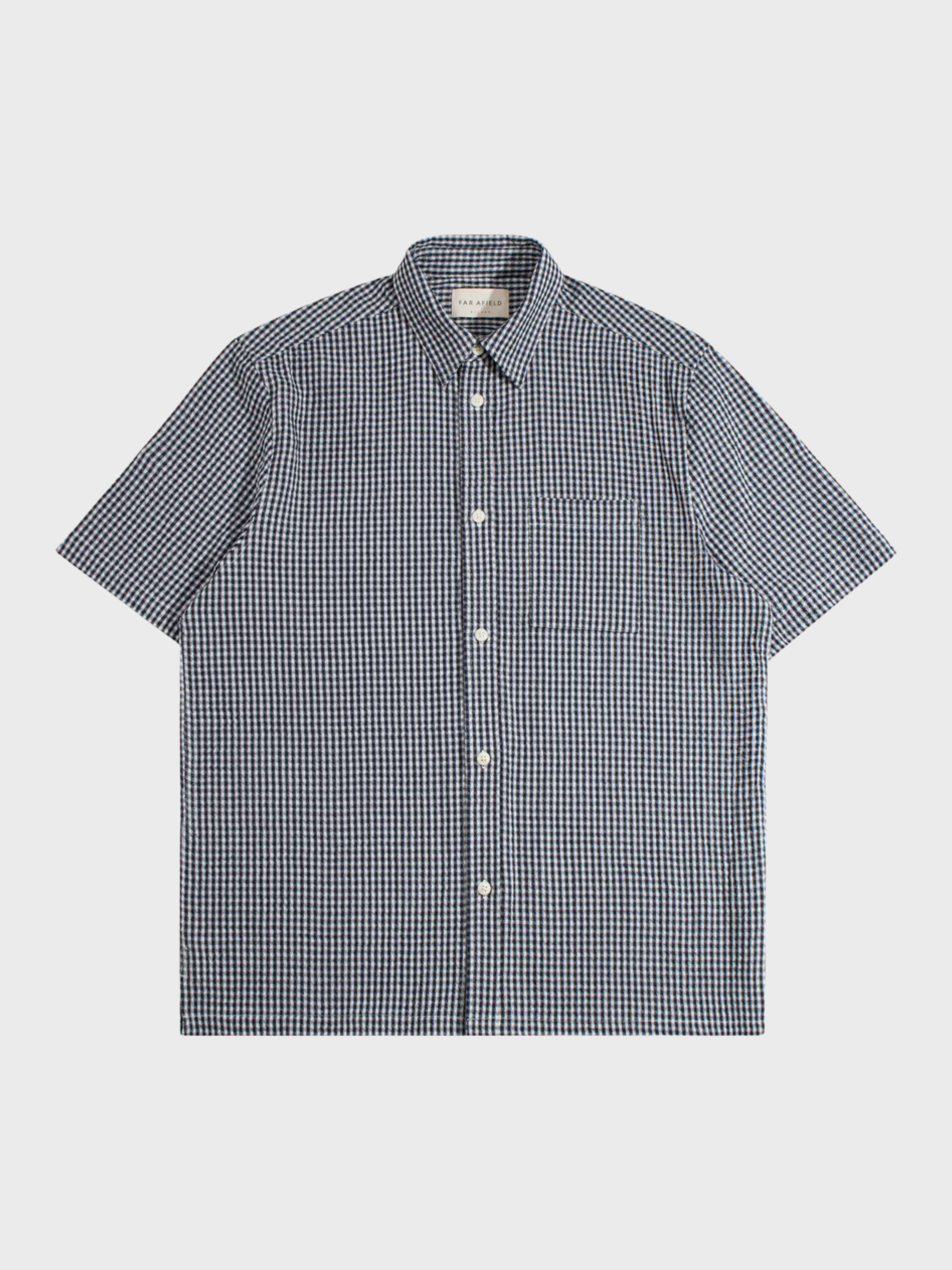 Far Afield Costa Shirt - GinghamCheck-Navy-Men's Shirts-Brooklyn-Vancouver-Yaletown-Canada