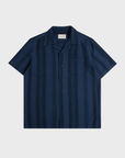 Far Afield Selleck Shirt - Dobby Stripe - Blue/Navy-Men's Shirts-Brooklyn-Vancouver-Yaletown-Canada