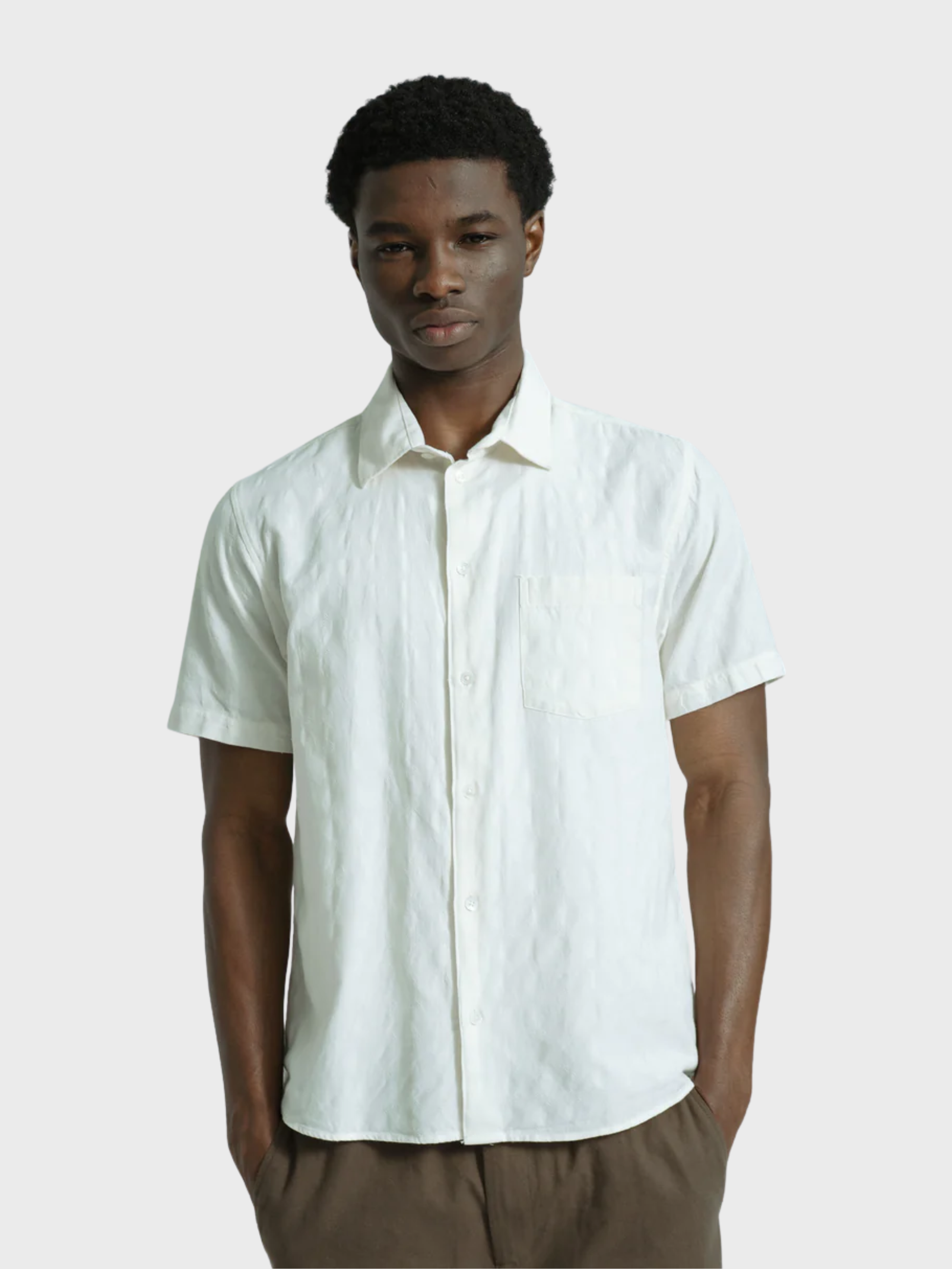 Far Afield Classic Shirt - Tonal Dobby - White-Men's Shirts-Brooklyn-Vancouver-Yaletown-Canada