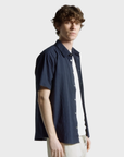 Far Afield Classic Shirt - Tonal Dobby - Blue-Men's Shirts-Brooklyn-Vancouver-Yaletown-Canada