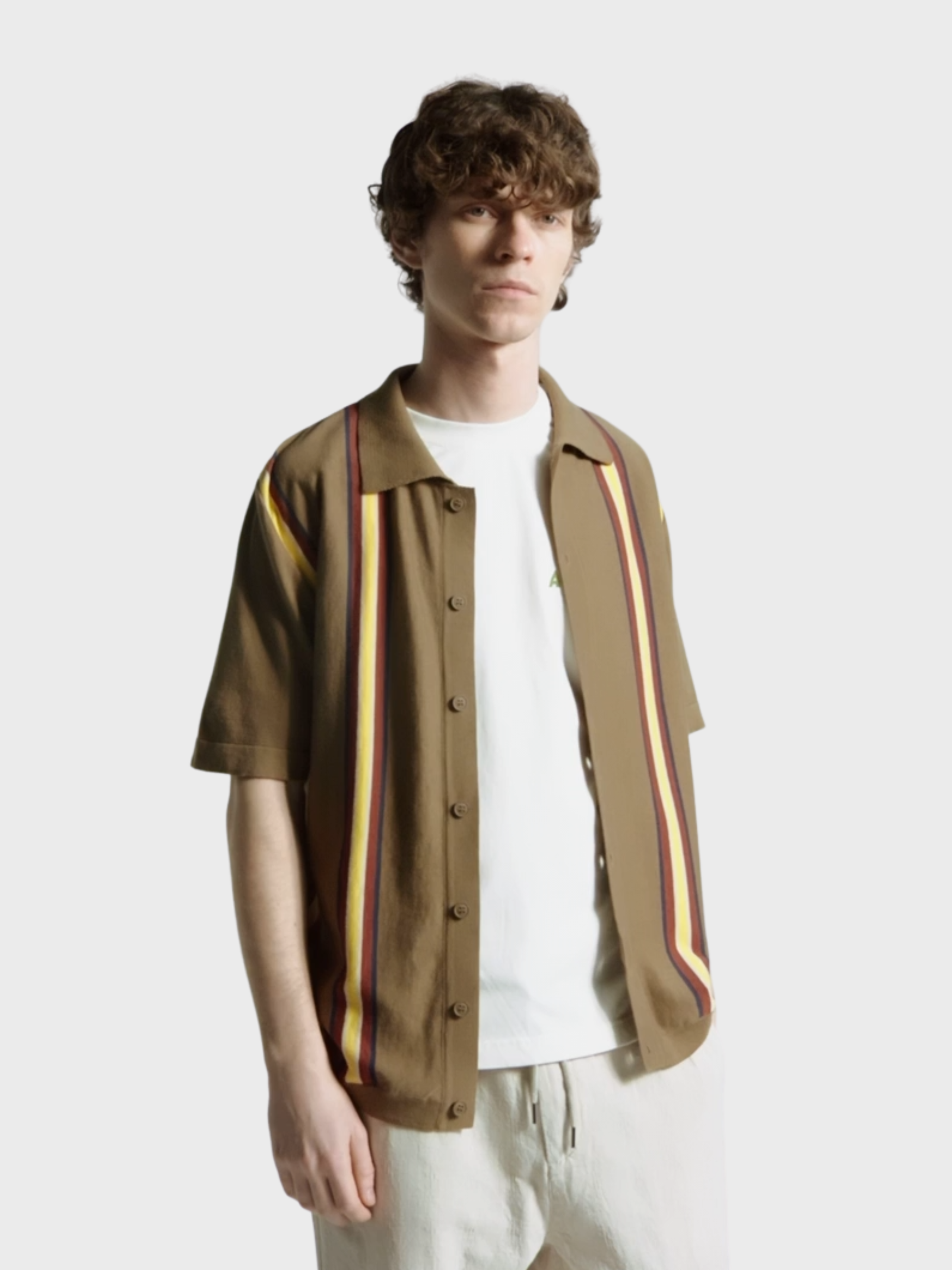 Far Afield Velzy Knitted Shirt - Canopy Stripe - Brown/Multi-Men's Shirts-Brooklyn-Vancouver-Yaletown-Canada