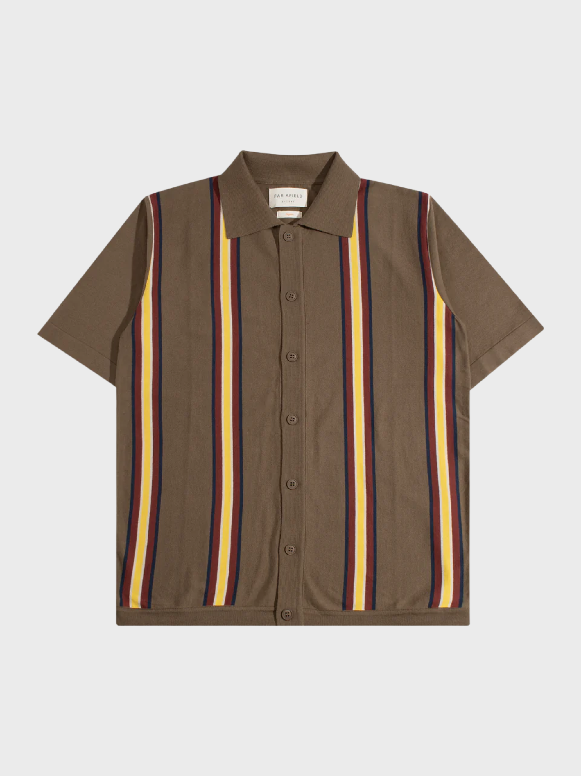 Far Afield Velzy Knitted Shirt - Canopy Stripe - Brown/Multi-Men's Shirts-Brooklyn-Vancouver-Yaletown-Canada