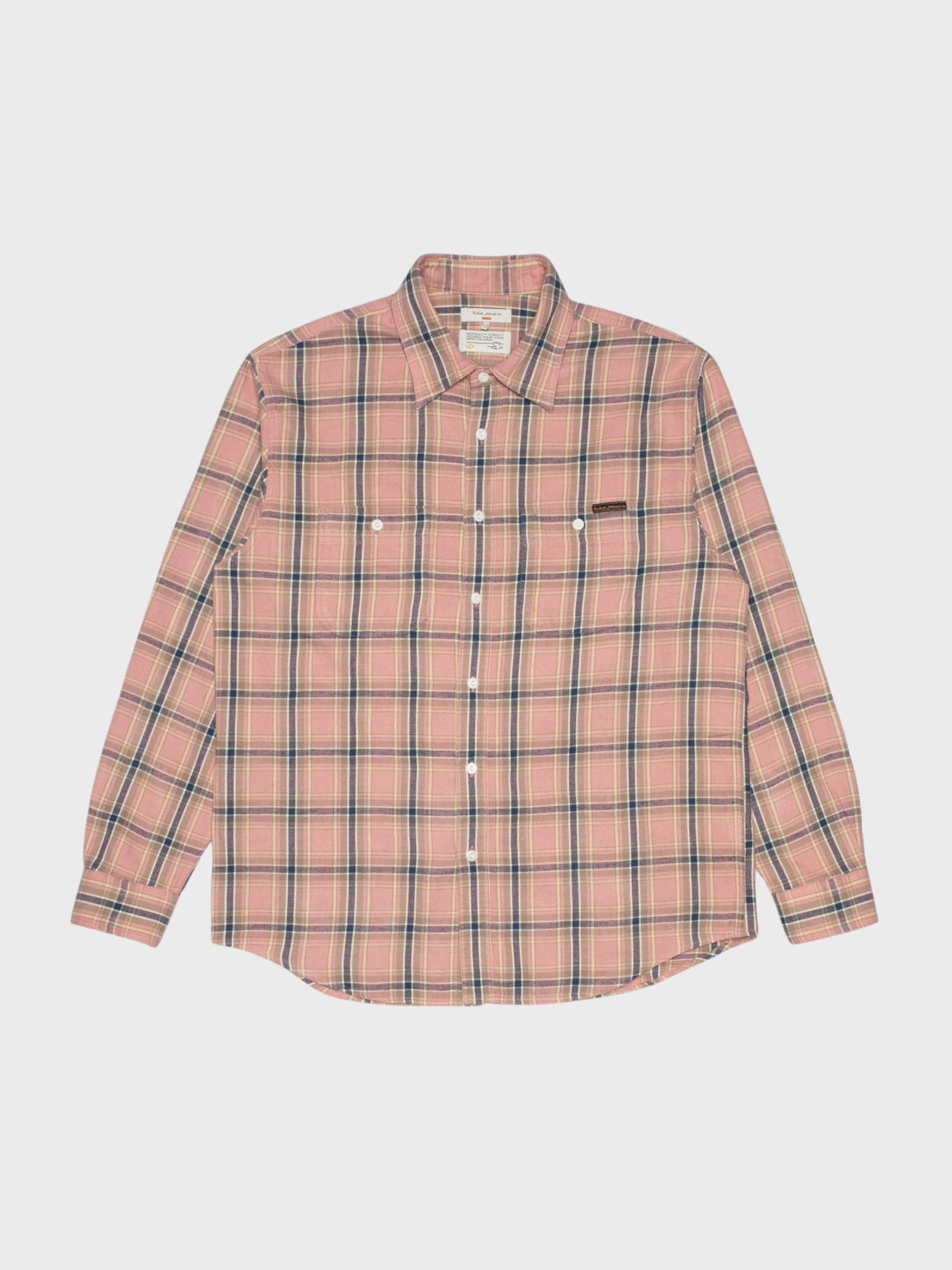 Nudie Julian Worker Shirt Checked Pink-Men's Shirts-Brooklyn-Vancouver-Yaletown-Canada