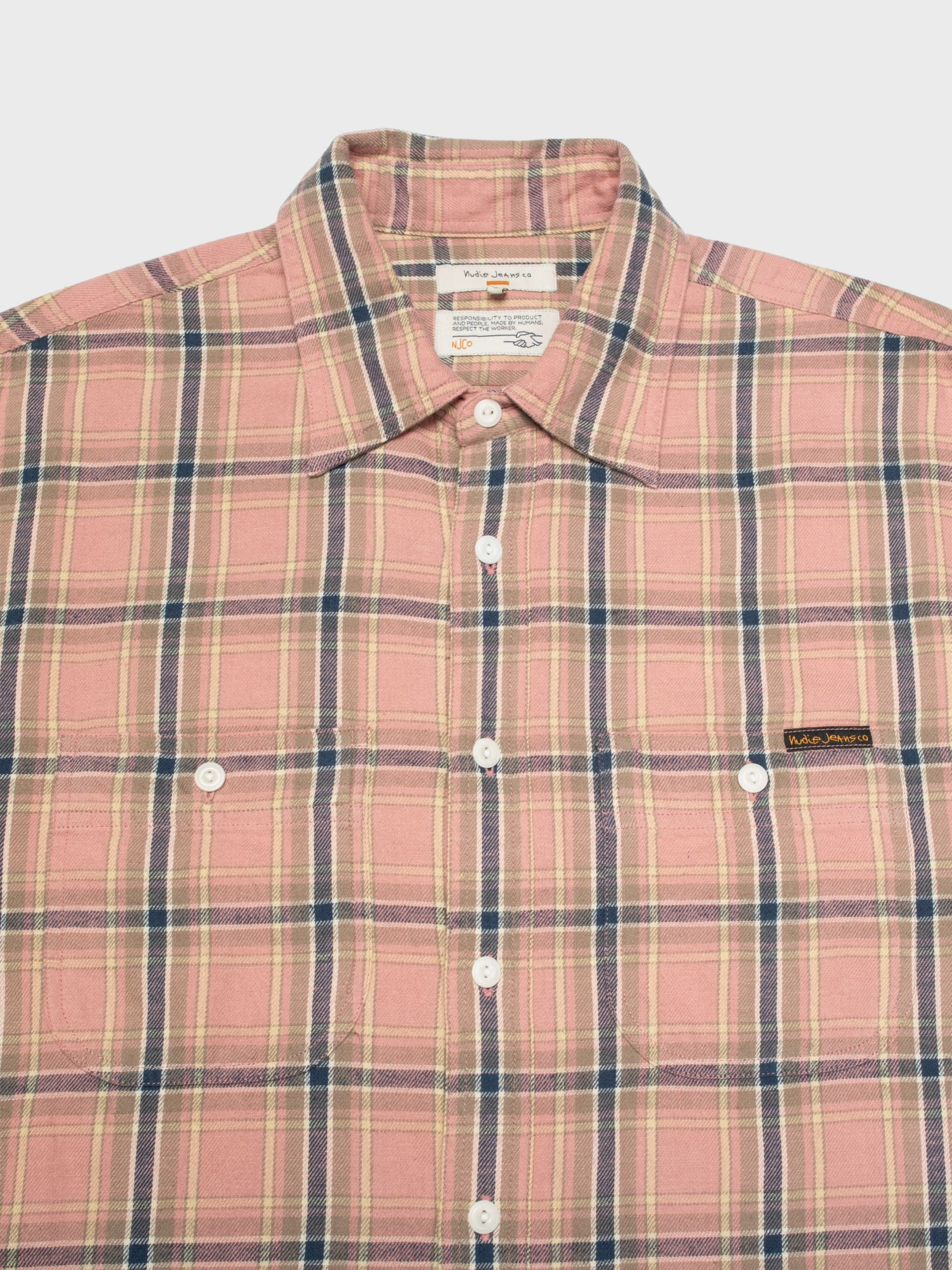 Nudie Julian Worker Shirt Checked Pink-Men's Shirts-Brooklyn-Vancouver-Yaletown-Canada