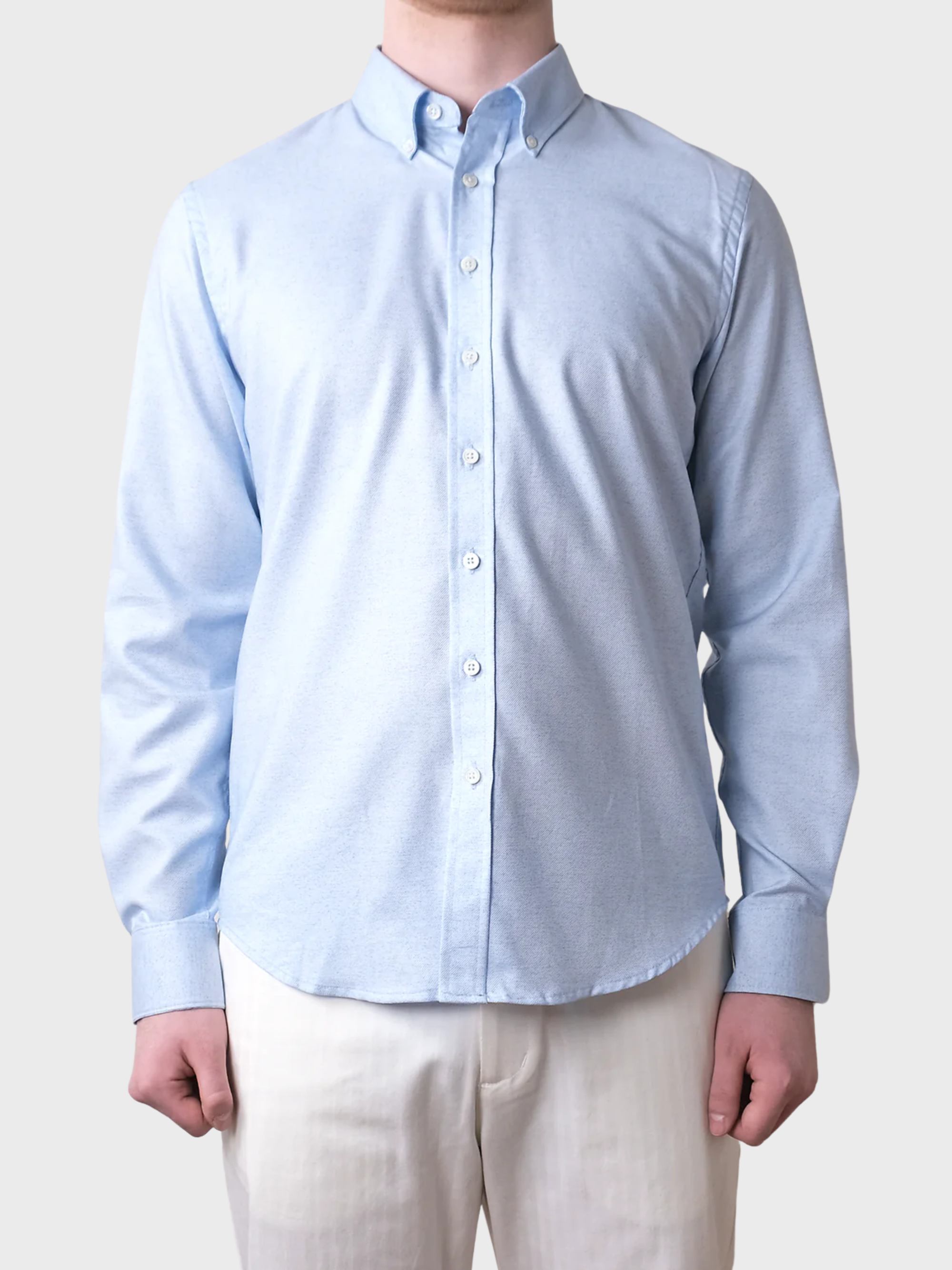 Outclass L/S Classic Shirt - Sky Heather-Men's Shirts-Brooklyn-Vancouver-Yaletown-Canada