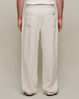 Merz Workers Linen Drawstring Pants - Light Stone-Men's Pants-Brooklyn-Vancouver-Yaletown-Canada