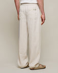 Merz Workers Linen Drawstring Pants - Light Stone-Men's Pants-Brooklyn-Vancouver-Yaletown-Canada