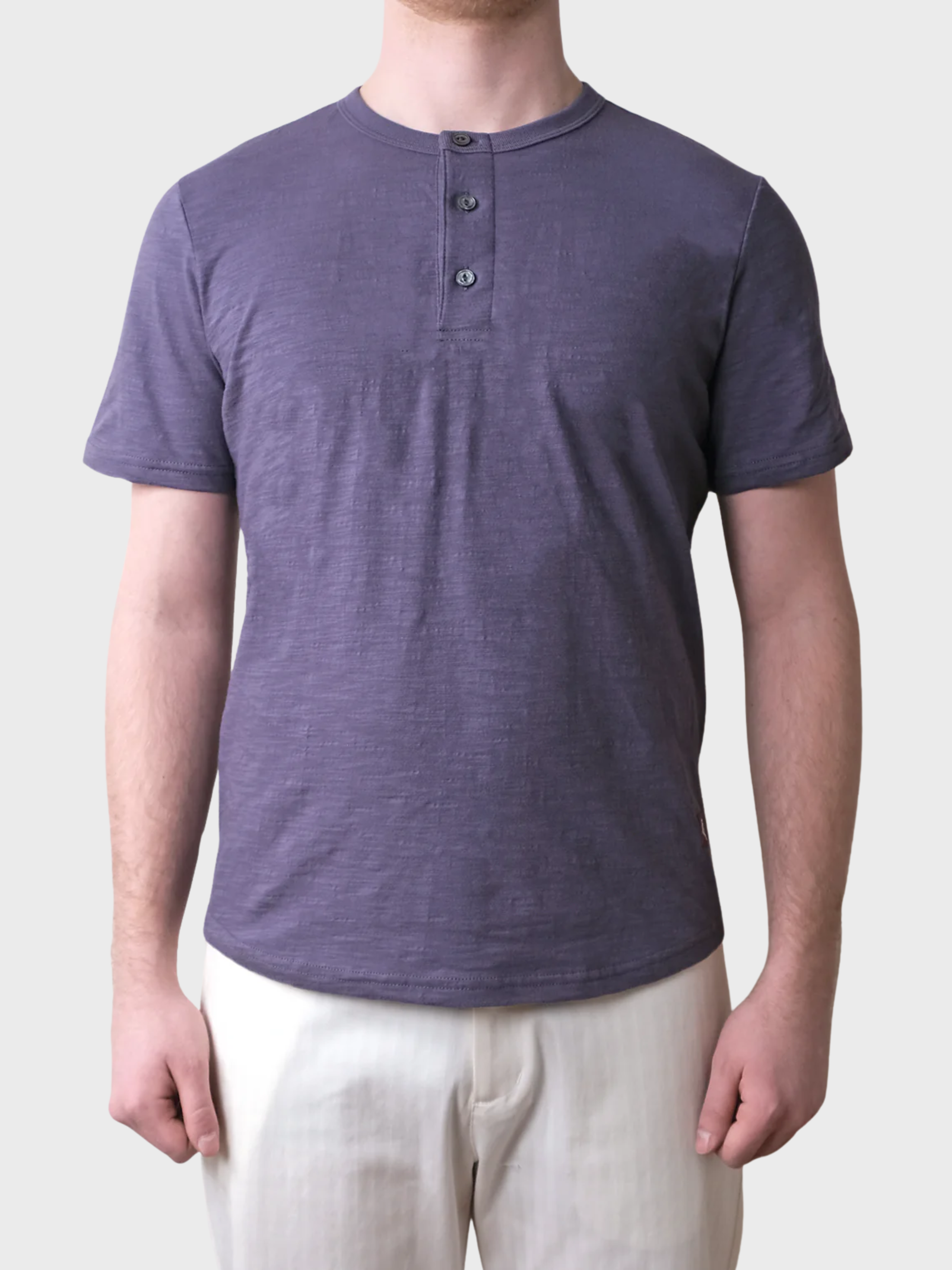 Outclass Slub S/S Henley - Violet-Men's T-Shirts-Brooklyn-Vancouver-Yaletown-Canada