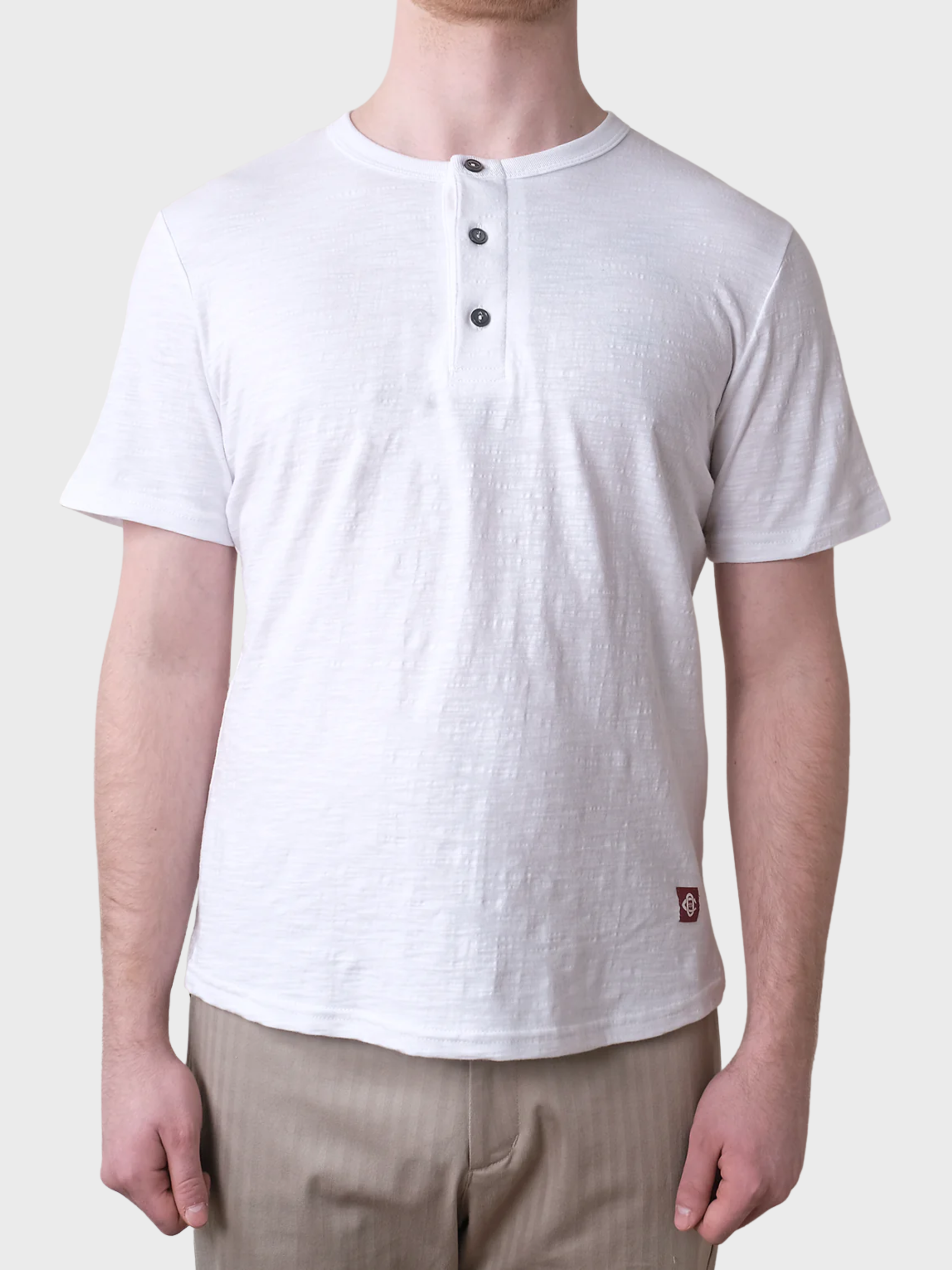Outclass Slub S/S Henley - White-Men's T-Shirts-Brooklyn-Vancouver-Yaletown-Canada