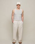 Merz Workers Linen Drawstring Pants - Light Stone-Men's Pants-Brooklyn-Vancouver-Yaletown-Canada