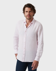 34 Heritage Linen Chambray Shirt Pink-Men's Shirts-Brooklyn-Vancouver-Yaletown-Canada