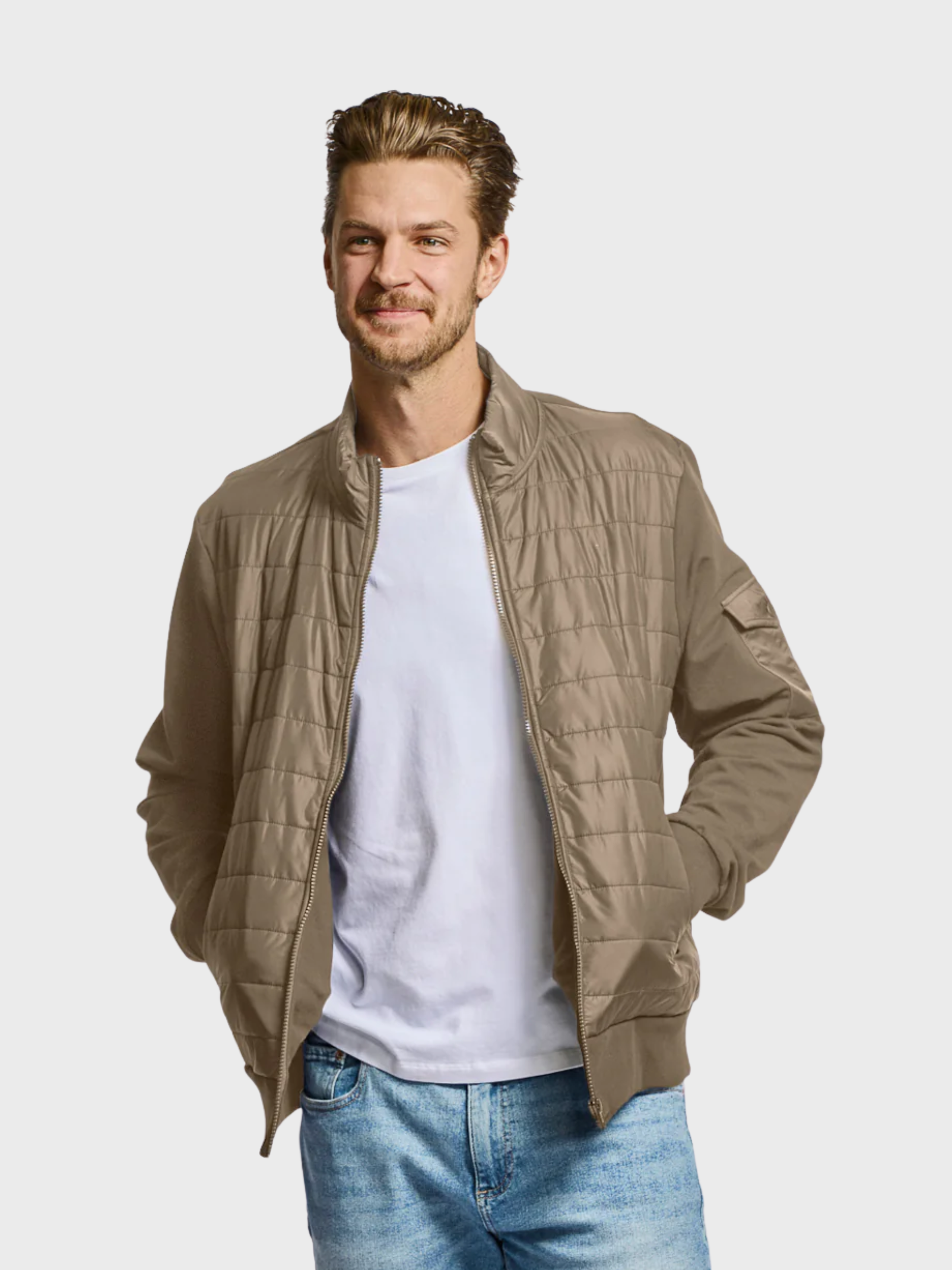 Easy Mondays Quilted Nylon Jacket Mocha-Men's Jackets-Brooklyn-Vancouver-Yaletown-Canada