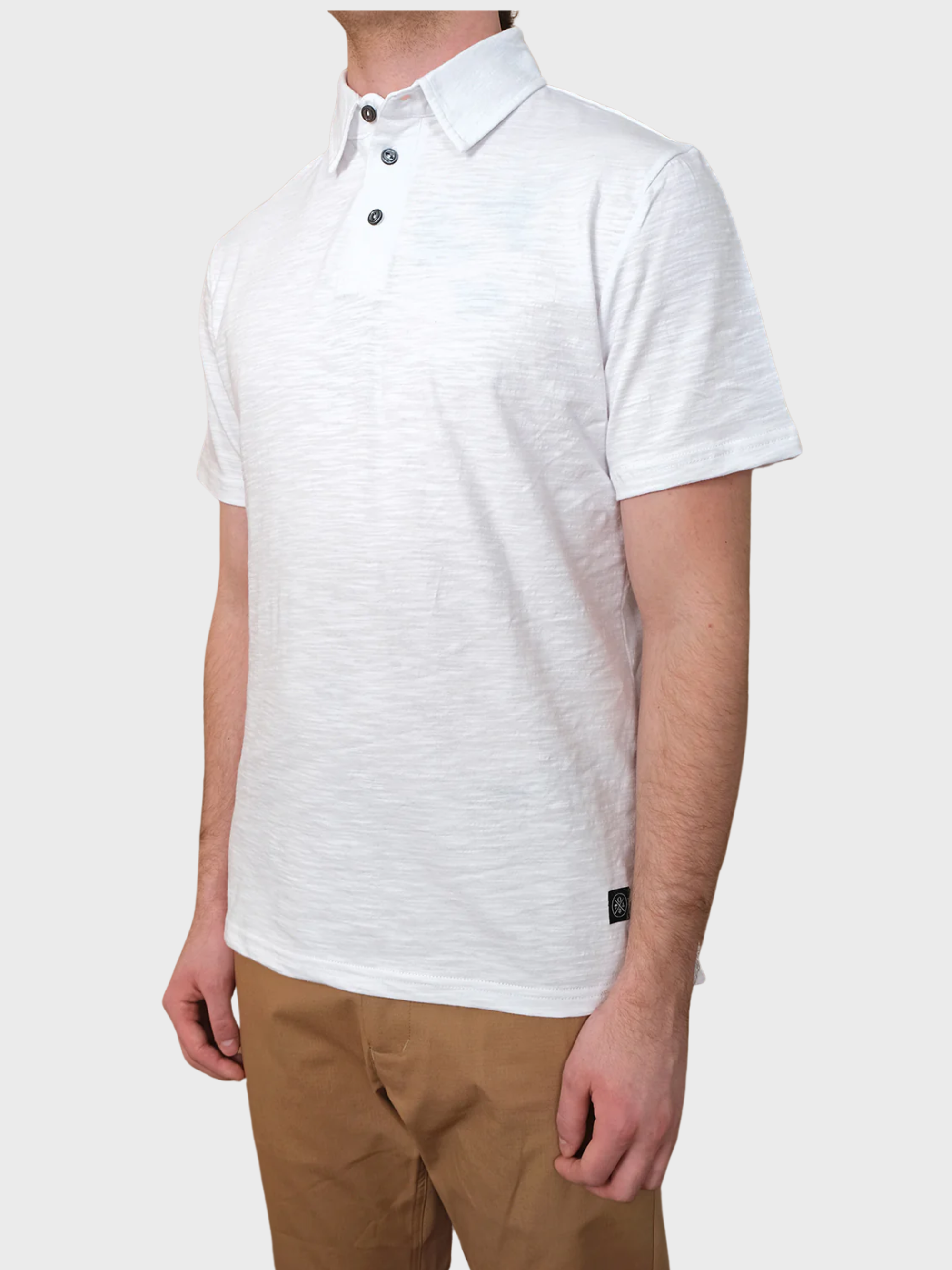 Outclass Slub S/S Polo - White-Men's T-Shirts-Brooklyn-Vancouver-Yaletown-Canada