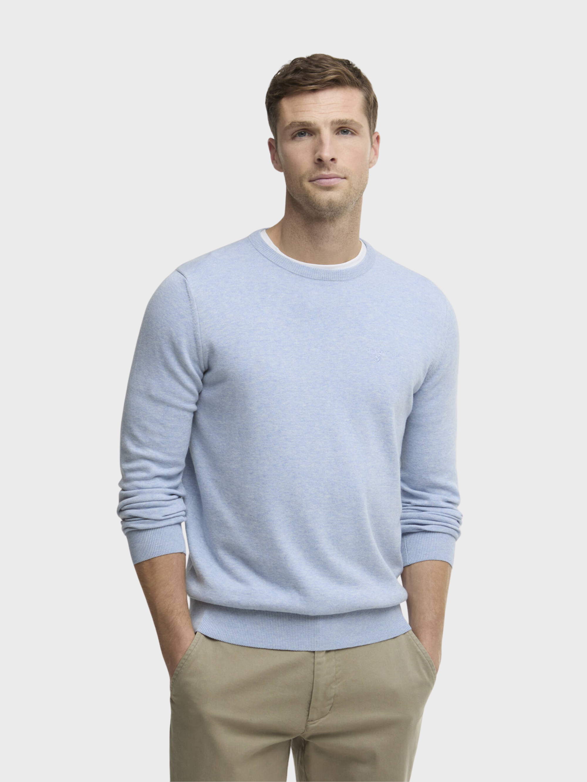 Barbour Pima Crew - Blue Haze-Men's Sweaters-Brooklyn-Vancouver-Yaletown-Canada