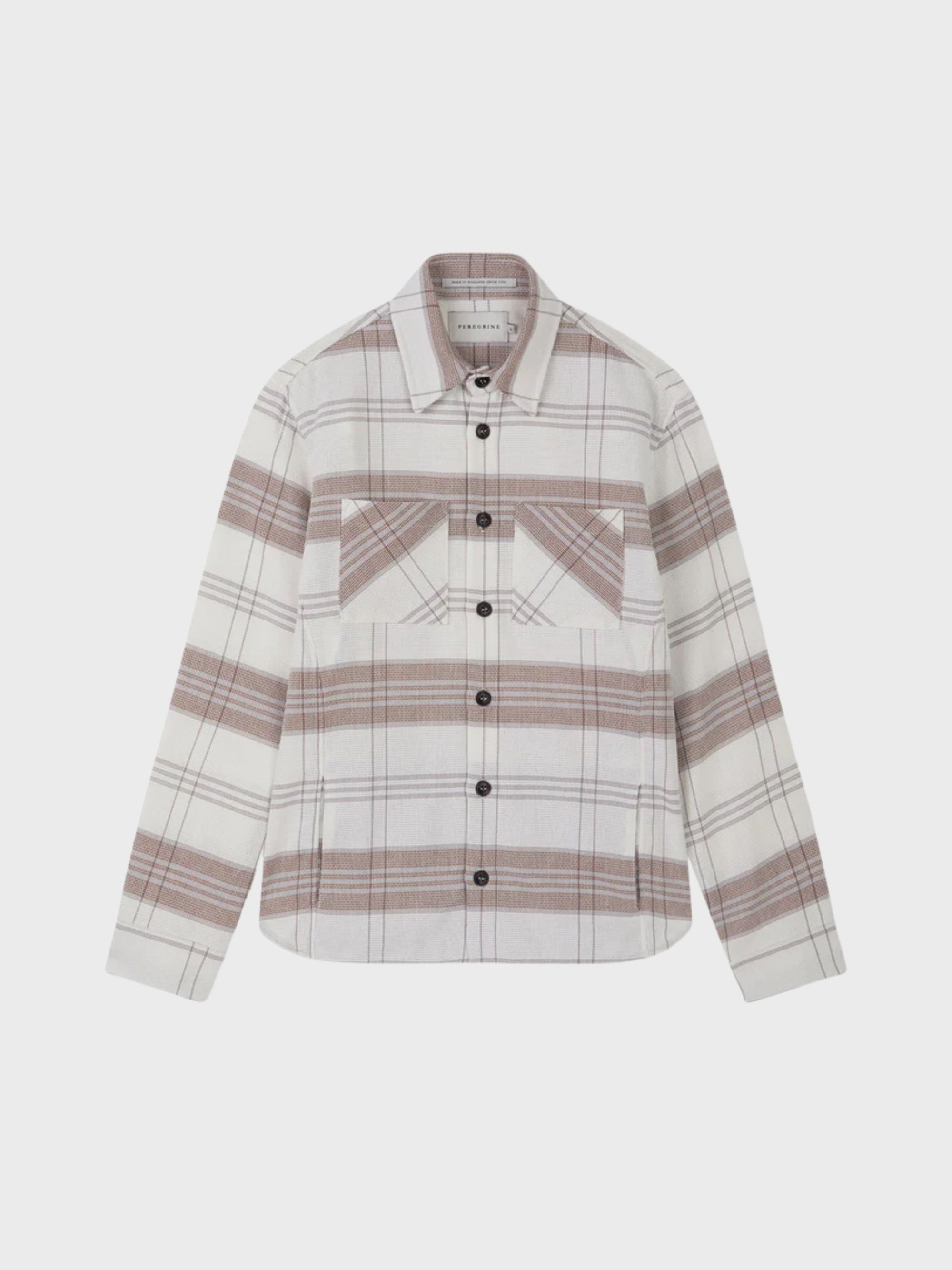 Peregrine Blunt Overshirt - White Grid-Men's Jackets-Brooklyn-Vancouver-Yaletown-Canada