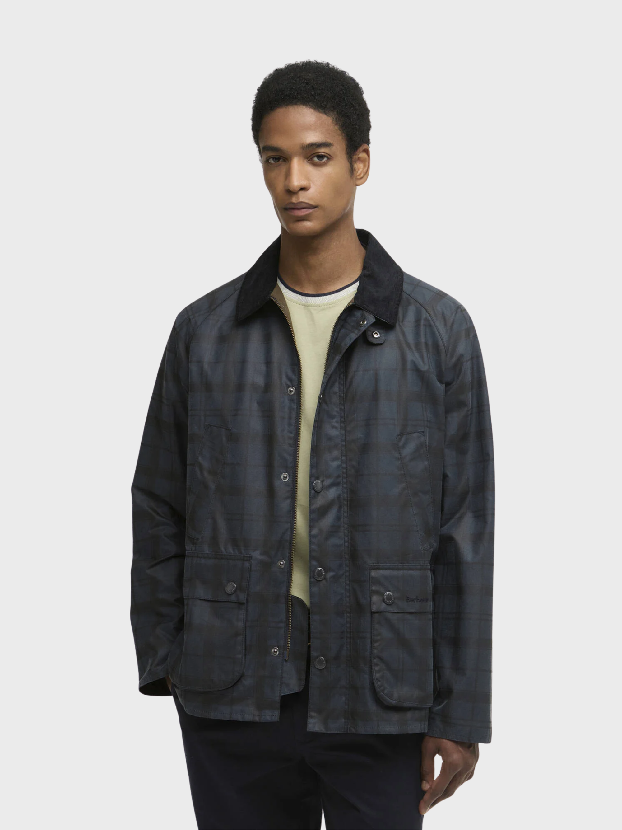Barbour Tartan Ambleside - Navy Tartan-Men's Coats-Brooklyn-Vancouver-Yaletown-Canada