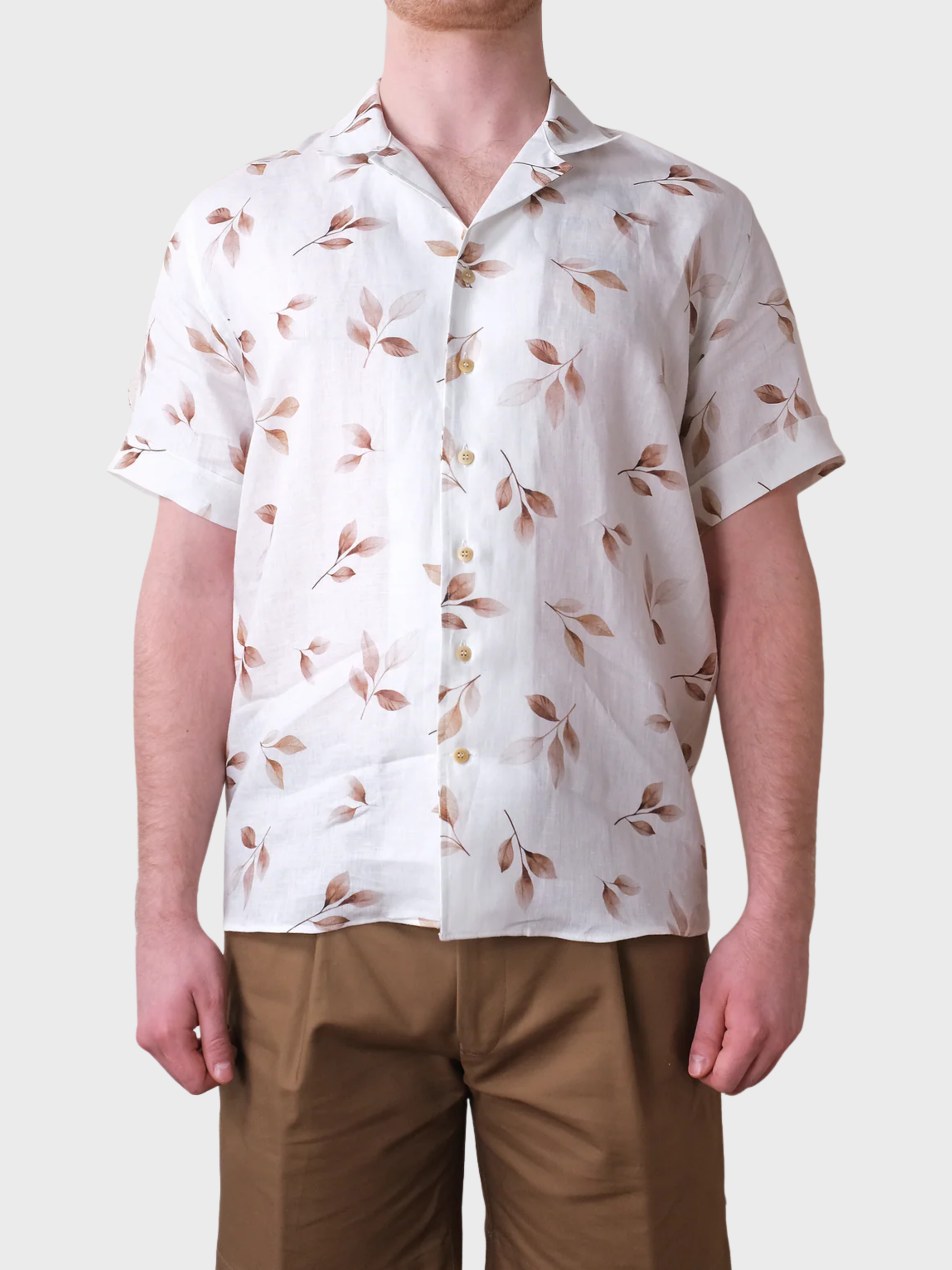 Outclass S/S Havana Shirt - Birch-Men's Shirts-Brooklyn-Vancouver-Yaletown-Canada