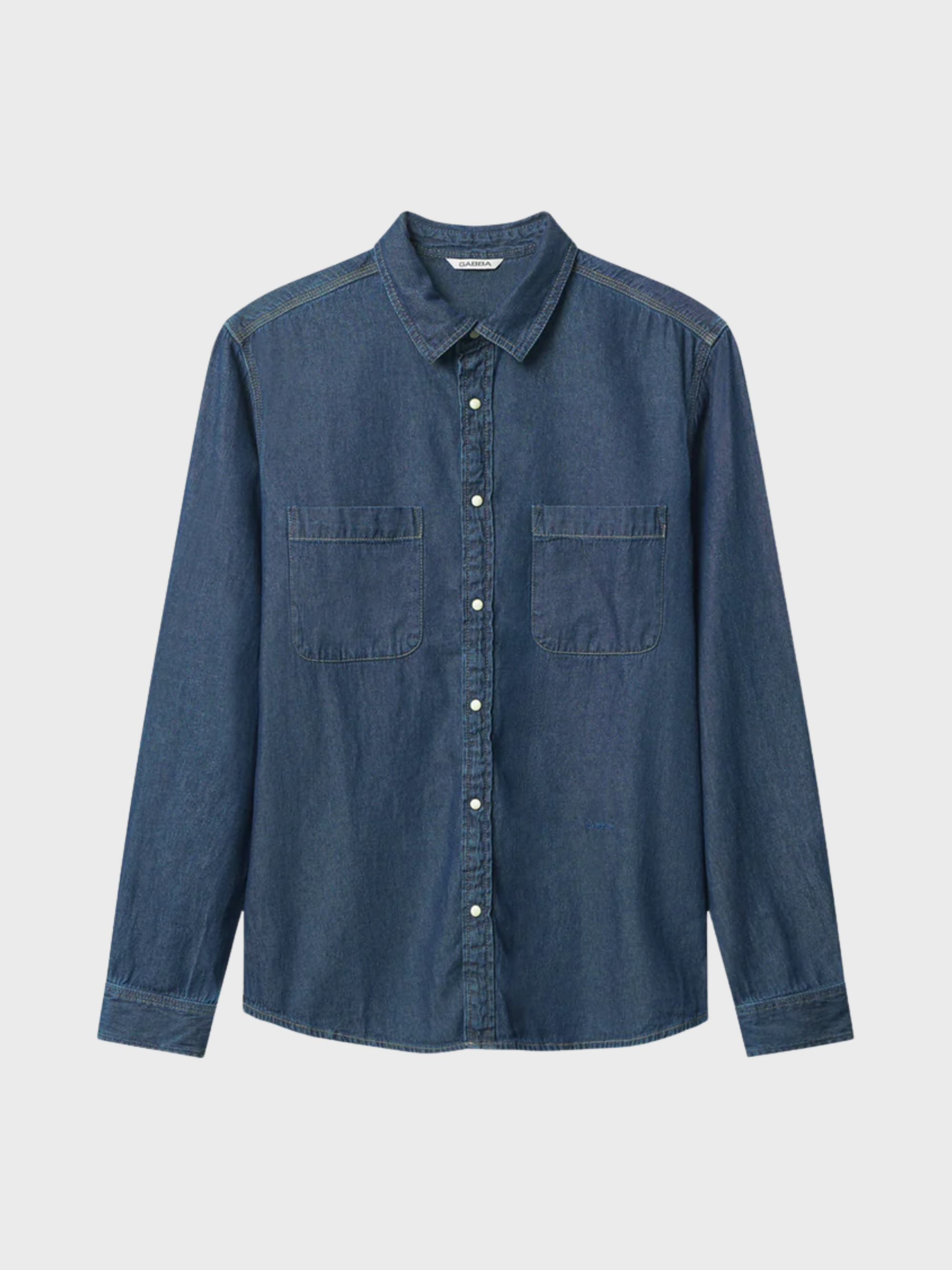 Gabba Shirt Sven Reg Denim Long Sleeve - Dark Blue Denim-Men's Shirts-Brooklyn-Vancouver-Yaletown-Canada