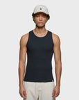 Merz Iconic Ribbed Cotton Tank Top - Deep Black-Men's T-Shirts-Brooklyn-Vancouver-Yaletown-Canada