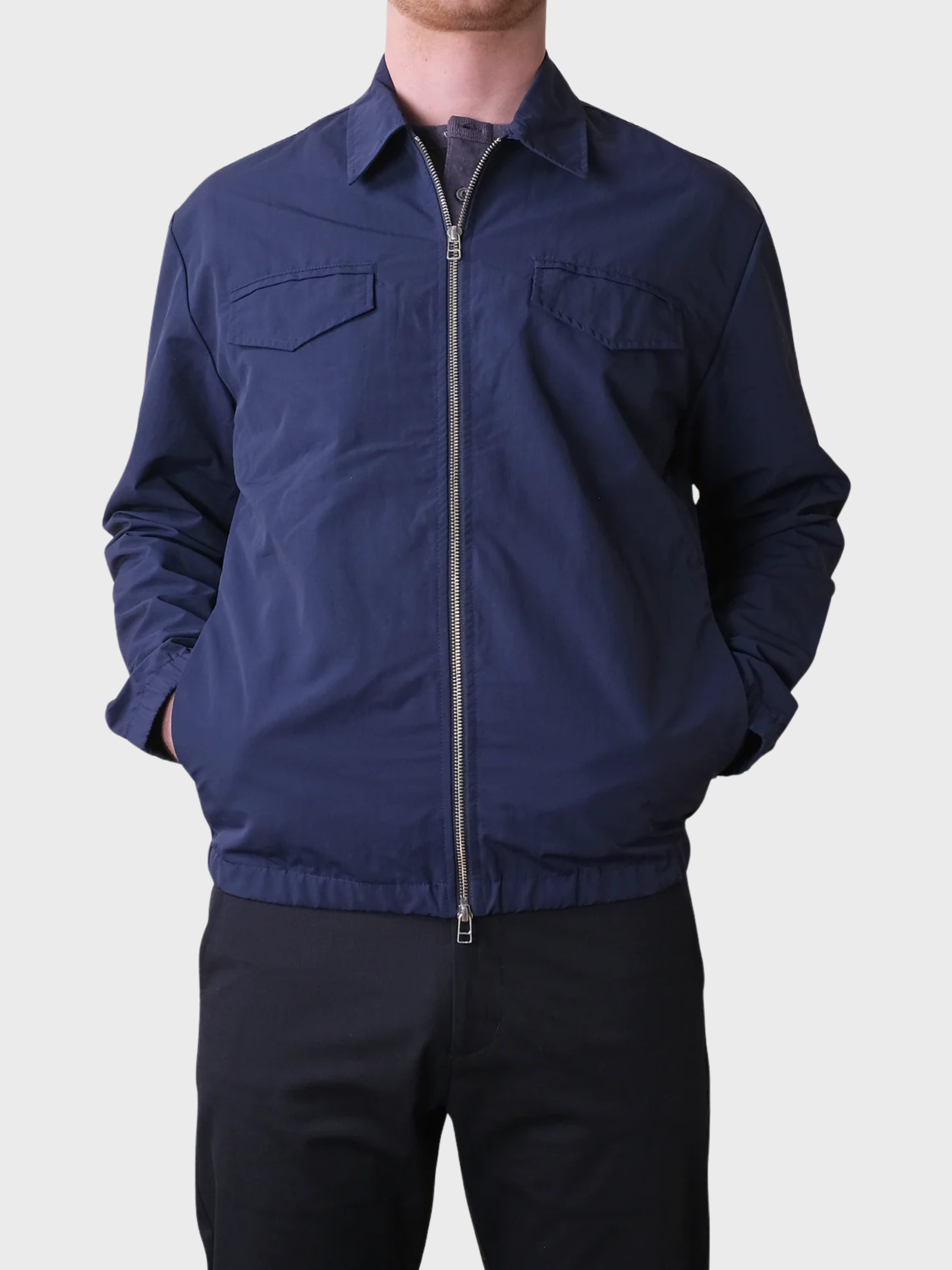 Outclass Nylon Coach Jacket - Navy-Men's Jackets-Brooklyn-Vancouver-Yaletown-Canada
