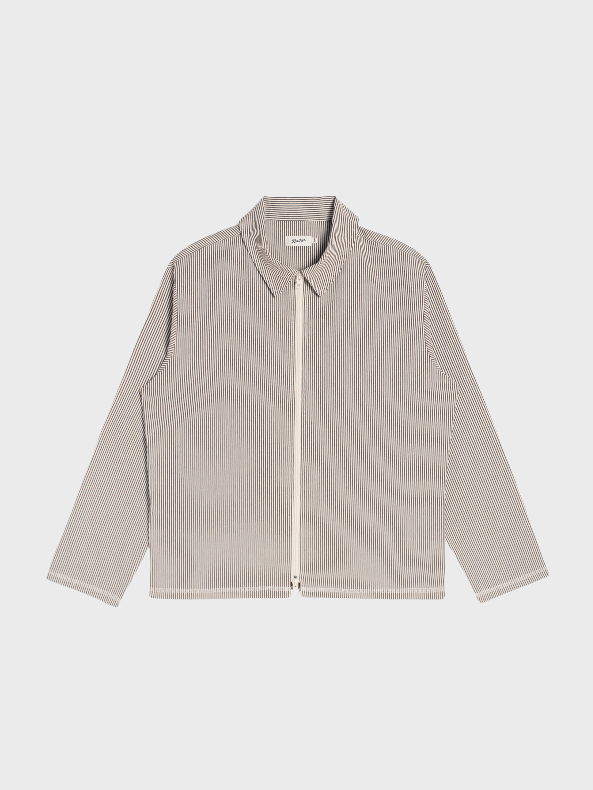 Bather Clay Pinstripe Tour Jacket - Brown-Men's Jackets-Brooklyn-Vancouver-Yaletown-Canada