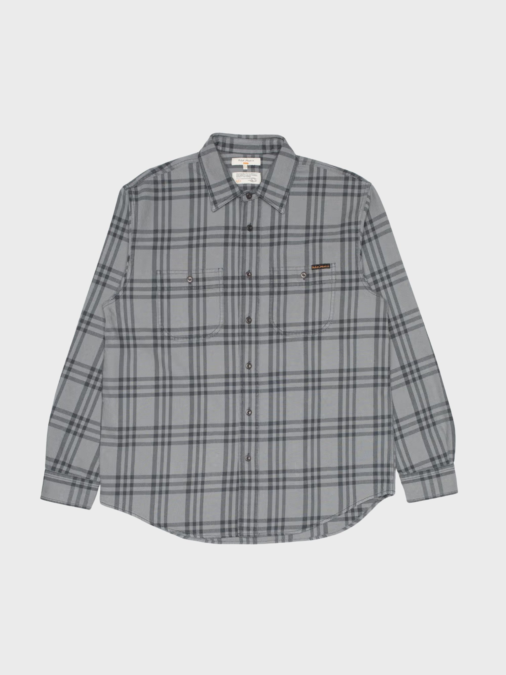 Nudie Julian Shirt Grey Check - Multi-Men's Shirts-Brooklyn-Vancouver-Yaletown-Canada