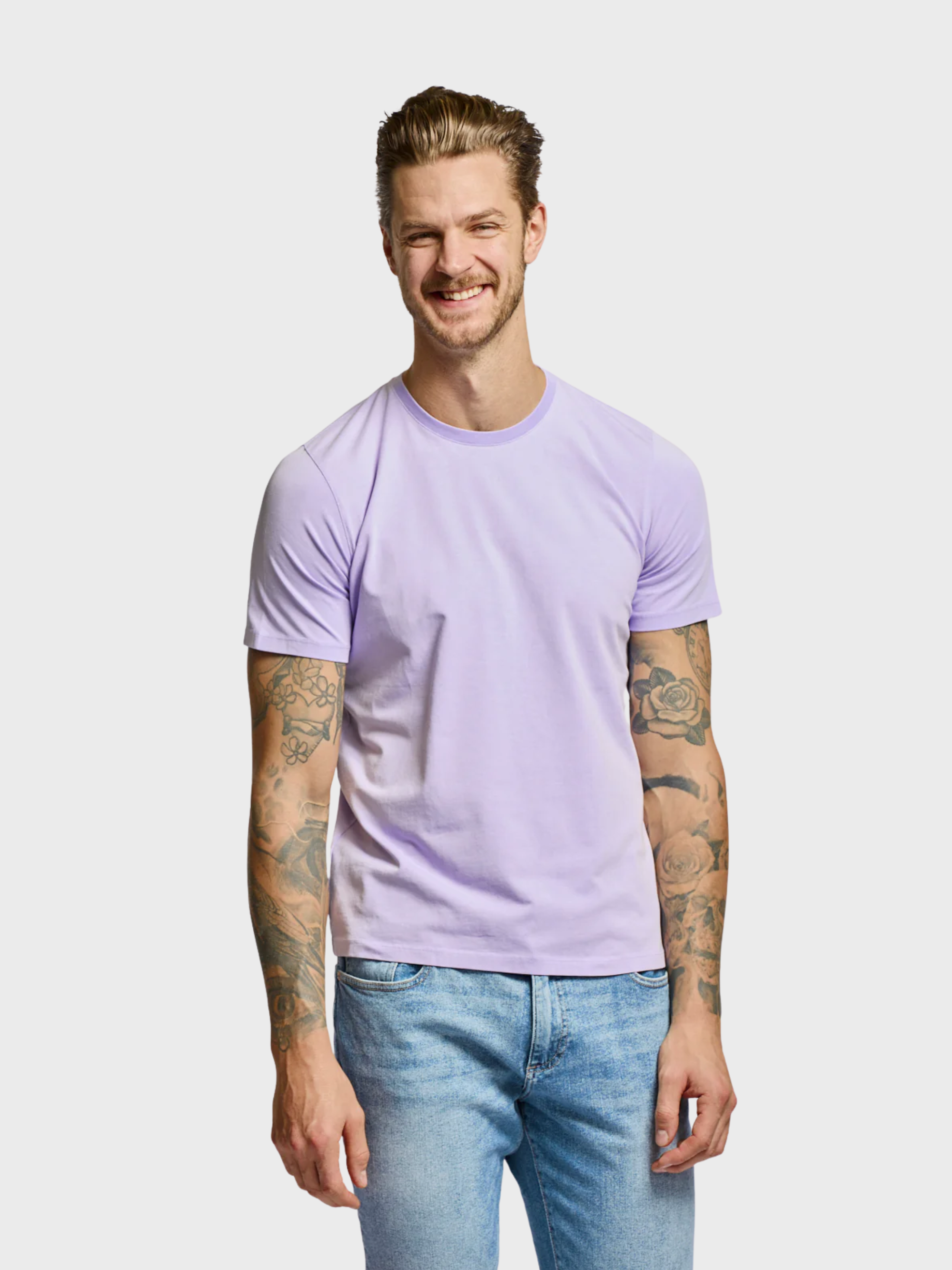 Easy Mondays Crew Neck T Lilac-Men's T-Shirts-Brooklyn-Vancouver-Yaletown-Canada