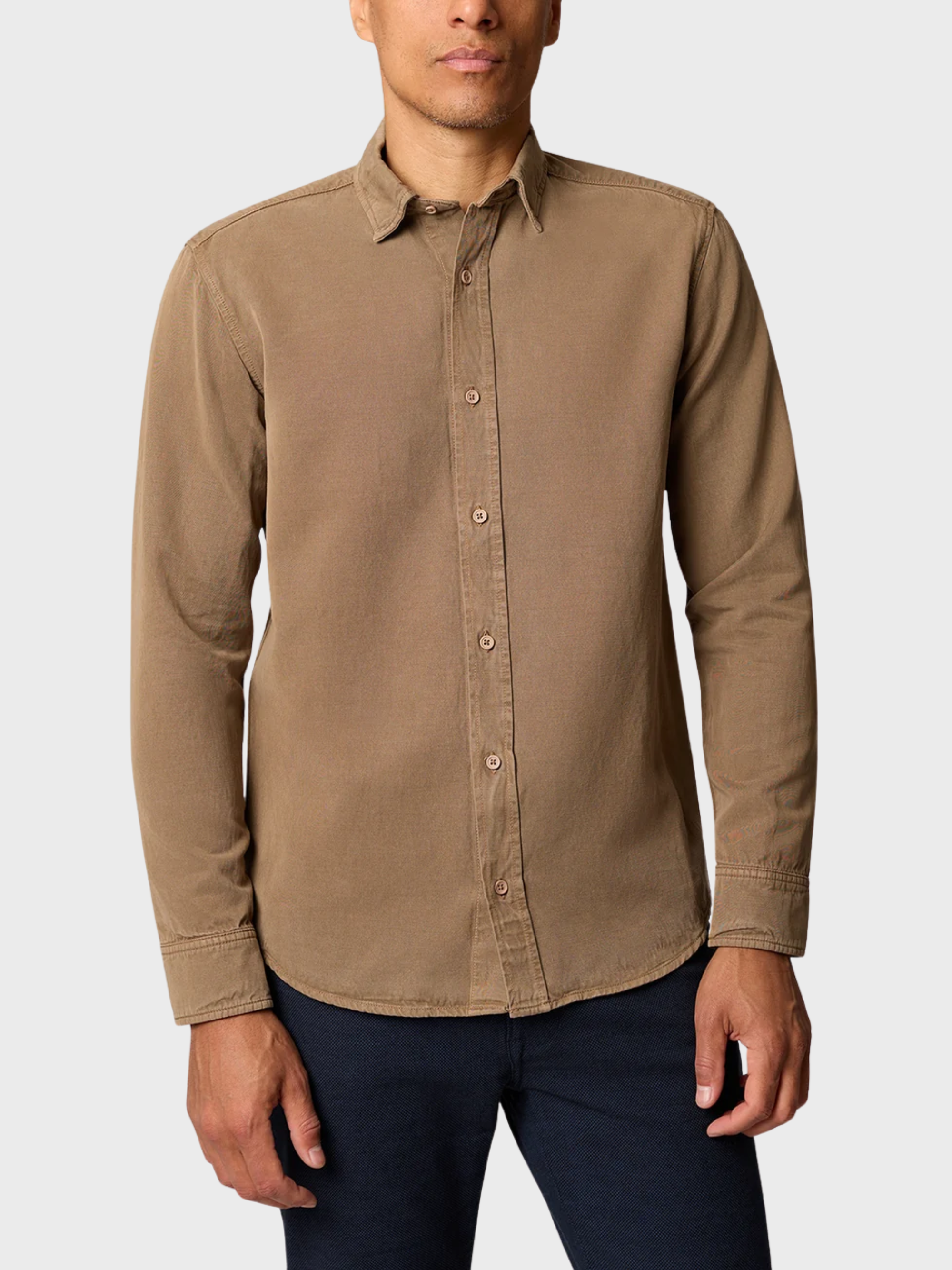 34 Heritage Tencel Blend Shirt - Shitake-Men's Shirts-Brooklyn-Vancouver-Yaletown-Canada