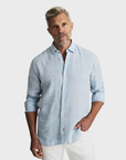34 Heritage Linen Shirt Blue-Men's Shirts-Brooklyn-Vancouver-Yaletown-Canada