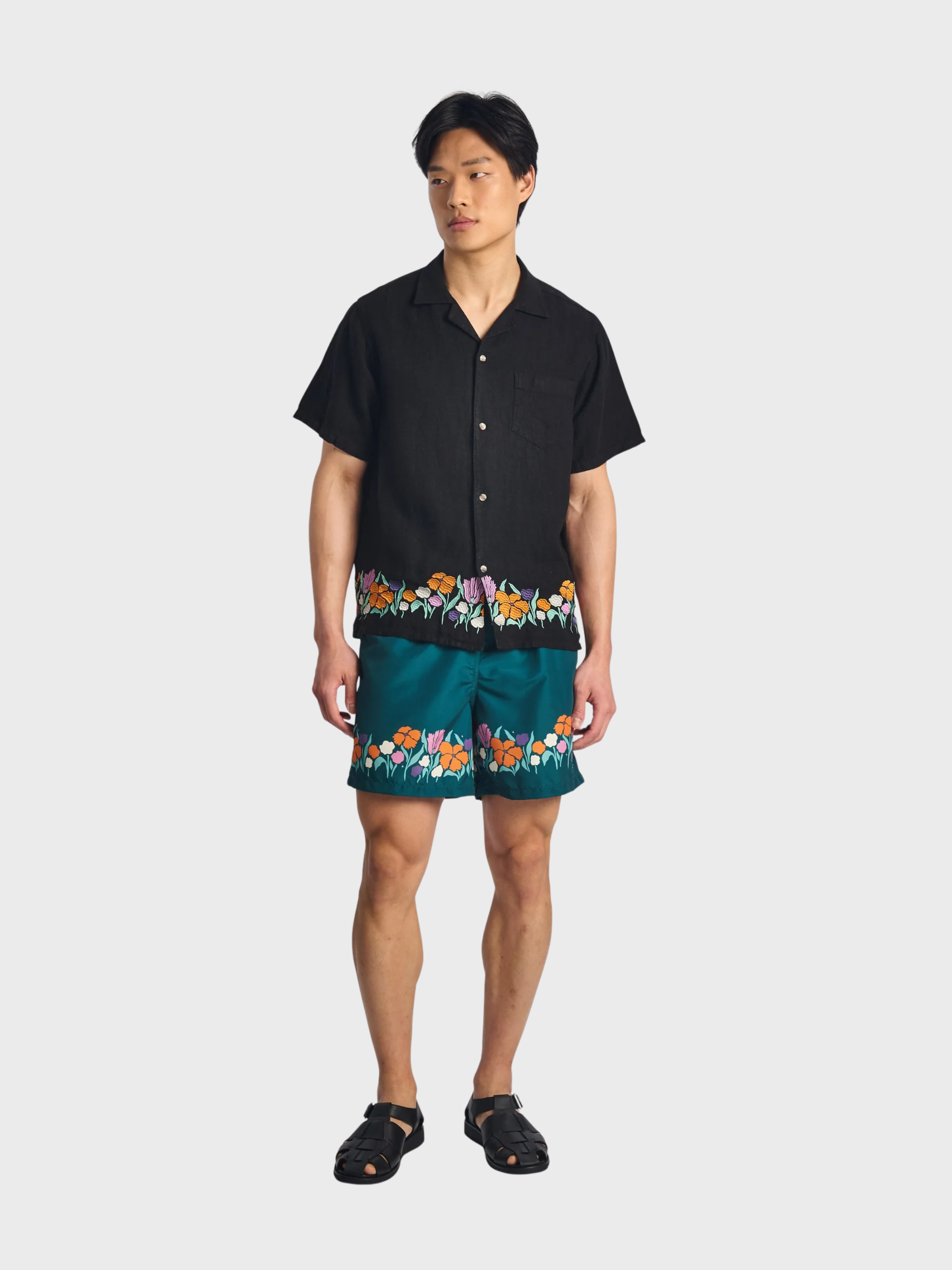 Bather Evergreen Lawn Swim Trunk - Green-Men's Shorts-Brooklyn-Vancouver-Yaletown-Canada