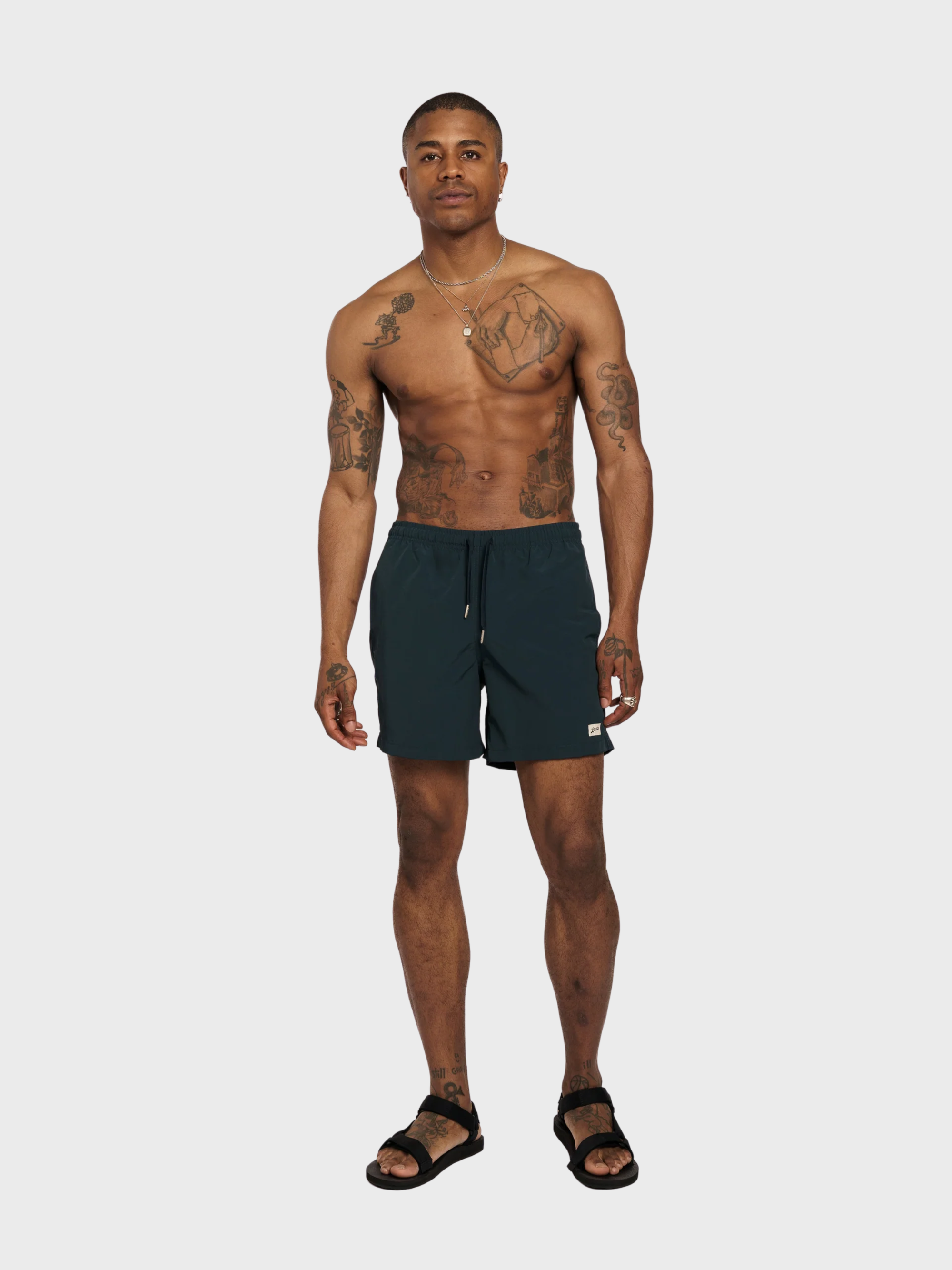Bather Solid Navy Swim Trunk - Navy-Men's Shorts-Brooklyn-Vancouver-Yaletown-Canada