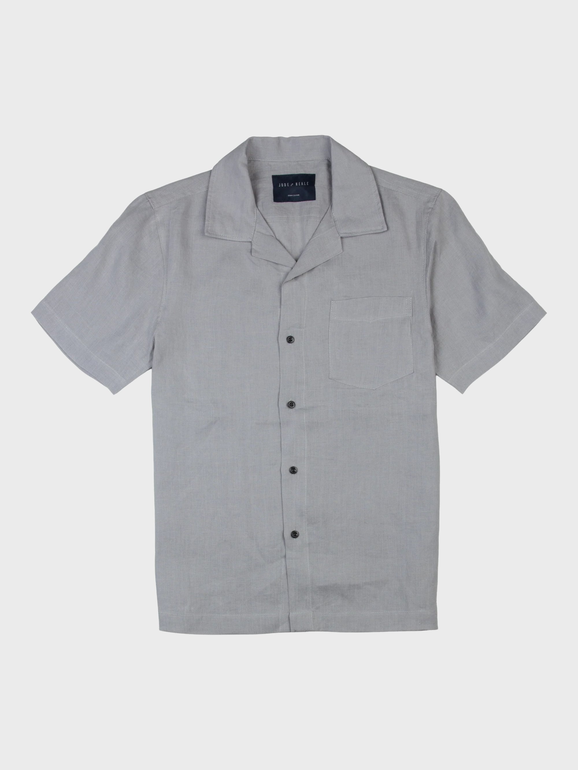 Jude Neale Marx Camp Hemp Shirt - Grey Solid-Men's Shirts-Brooklyn-Vancouver-Yaletown-Canada