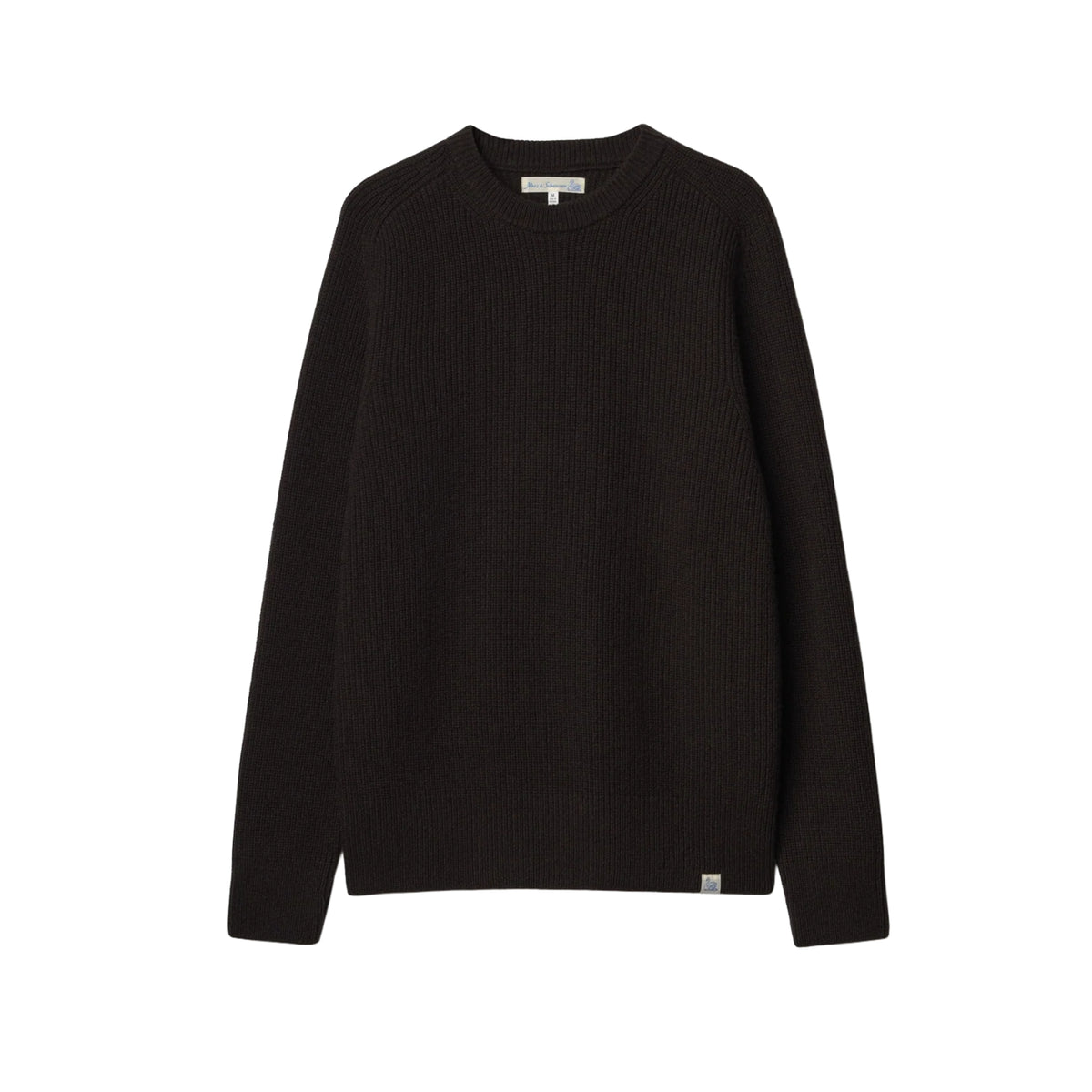 Merz Men's Ribbed Merino Cashmere Crew Pullover - Espresso-Men's Sweaters-Brooklyn-Vancouver-Yaletown-Canada