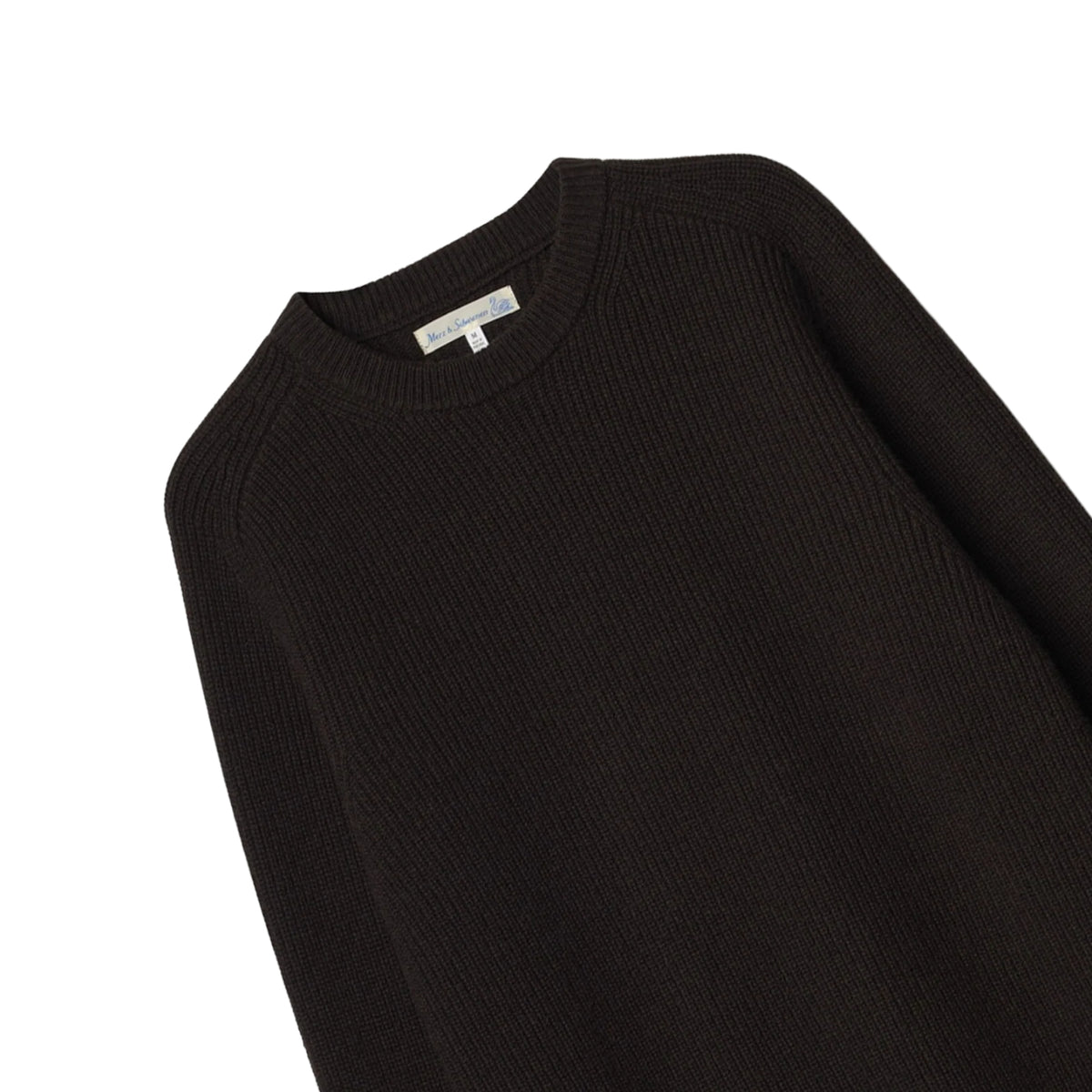 Merz Men's Ribbed Merino Cashmere Crew Pullover - Espresso-Men's Sweaters-Brooklyn-Vancouver-Yaletown-Canada