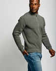 Easy Mondays Zip Cardigan Charcoal-Men's Sweatshirts-Brooklyn-Vancouver-Yaletown-Canada