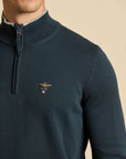 Aeronautica Militare Half Zip Sweater - Navy-Men's Sweaters-Brooklyn-Vancouver-Yaletown-Canada