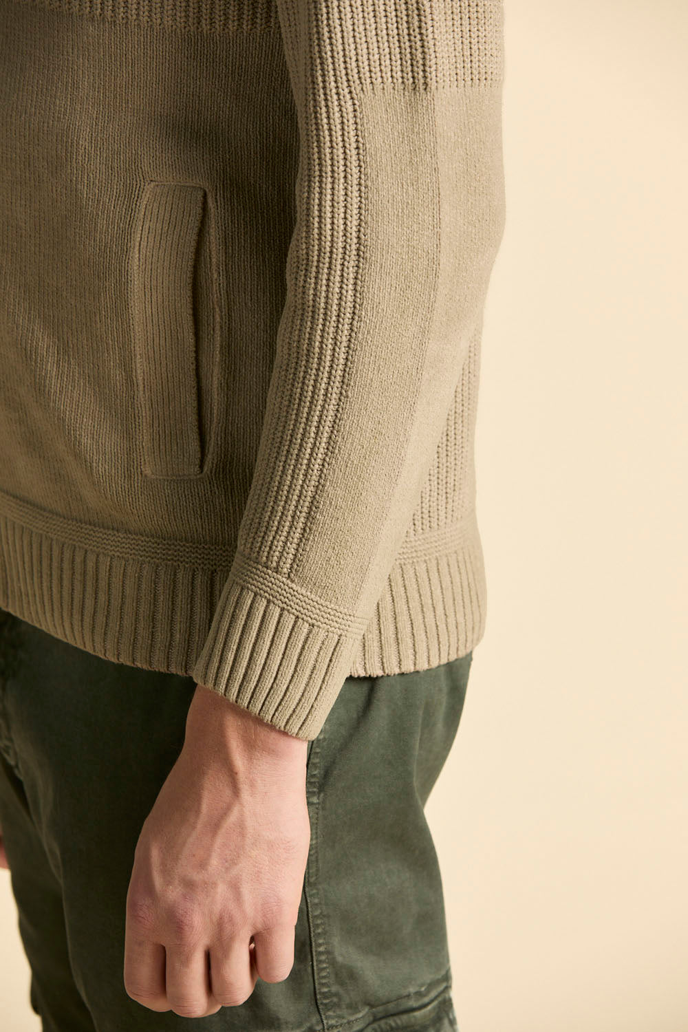 Aeronautica Militare Full Zip Hooded Sweater - Hazelnut-Men's Sweaters-Brooklyn-Vancouver-Yaletown-Canada