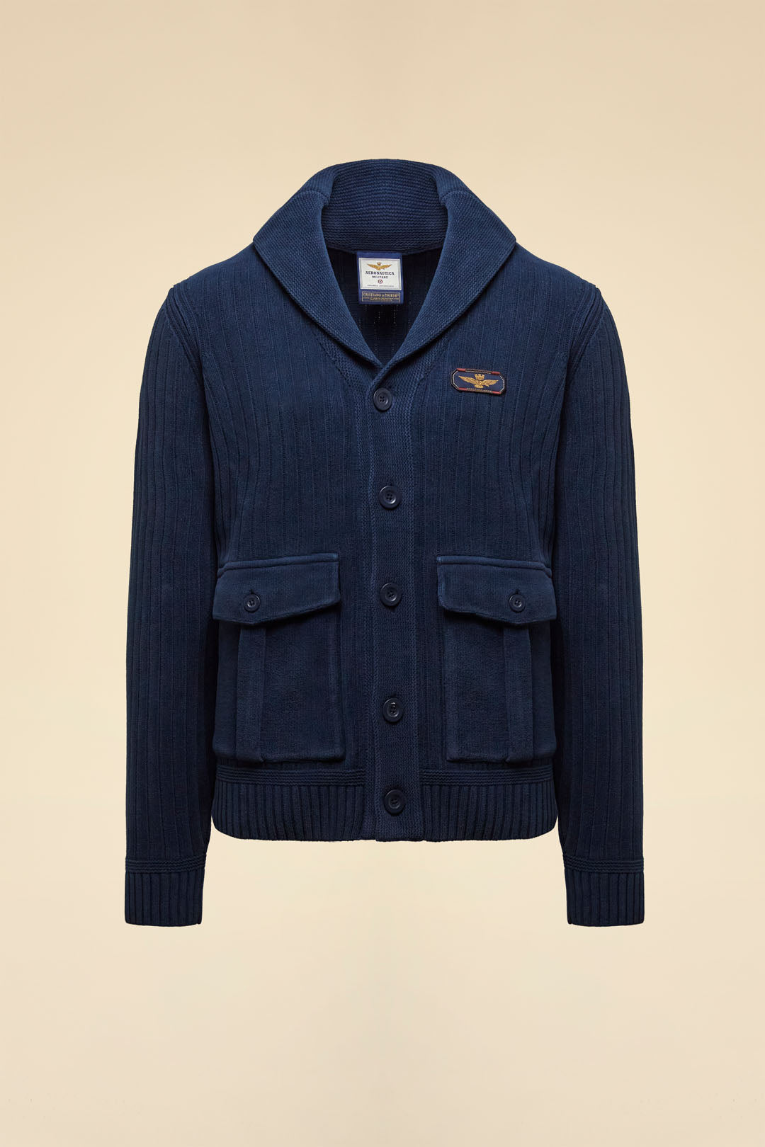 Aeronautica Militare Cardigan - Navy-Men's Sweaters-Brooklyn-Vancouver-Yaletown-Canada