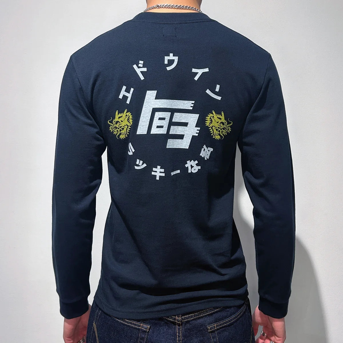 Edwin Long Sleeve Tee - Navy Lucky You-Men's T-Shirts-Brooklyn-Vancouver-Yaletown-Canada