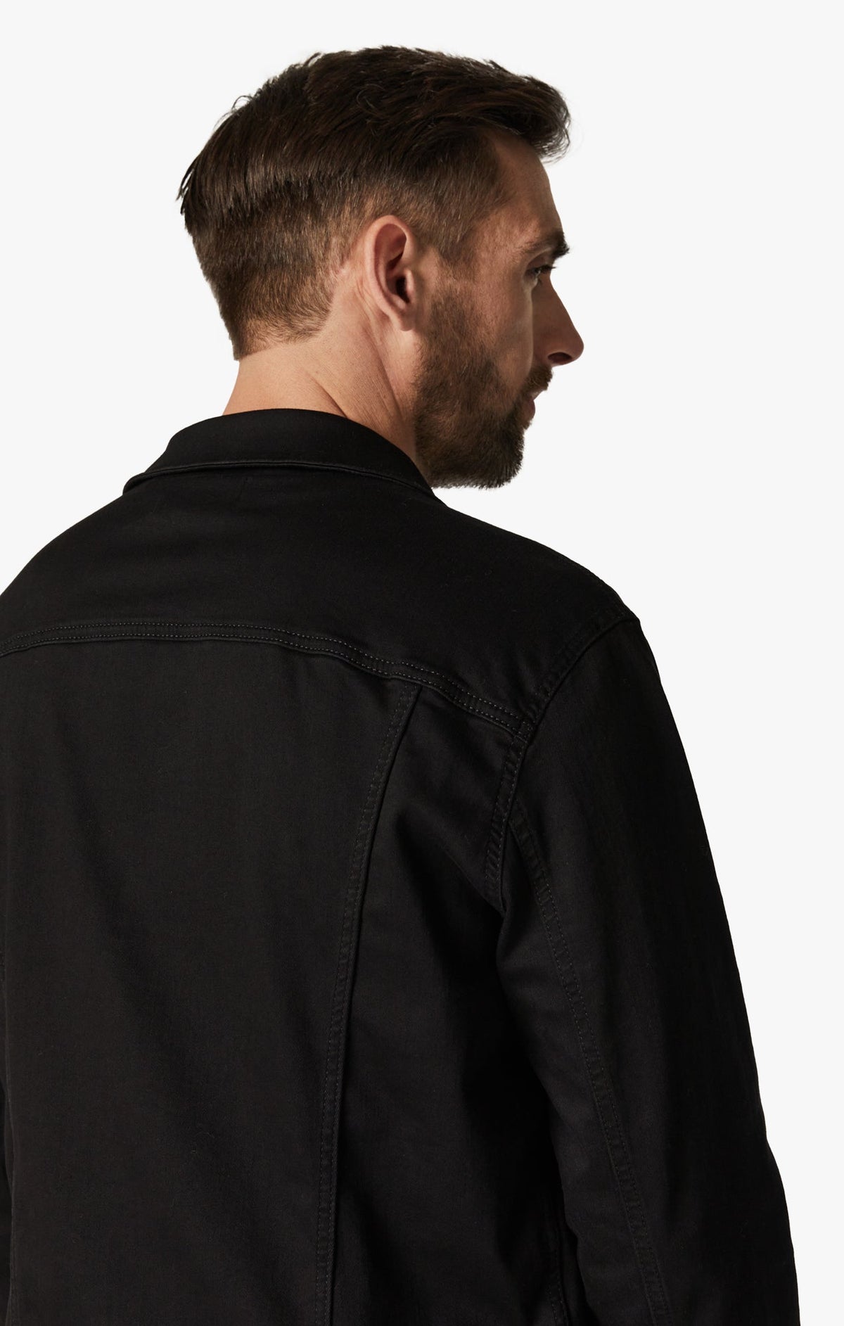34 Heritage - Travis Black Brushed Denim Jacket-Men's Jackets-Brooklyn-Vancouver-Yaletown-Canada