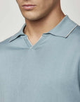 Fiesoli Jonny Polo Knit W Contrast Trim - Polvere-Men's Sweaters-Brooklyn-Vancouver-Yaletown-Canada