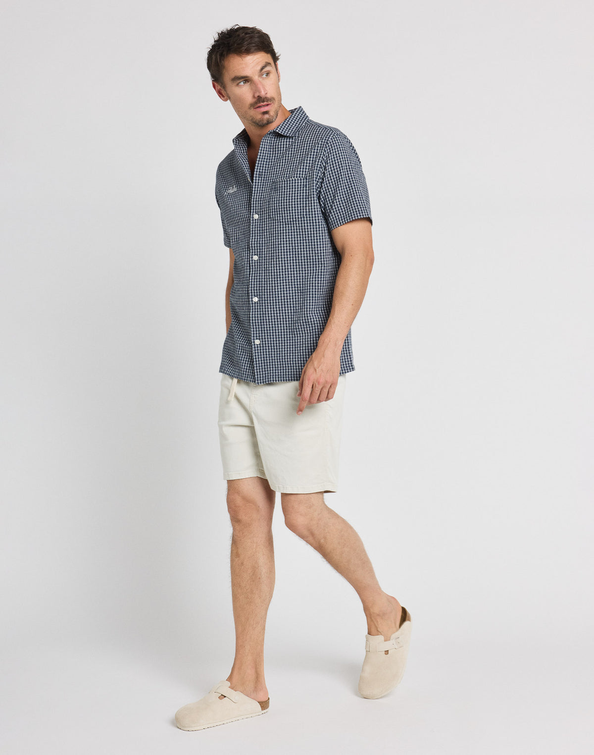 Pullin Dening Short Beach - Bone-Men's Shorts-Brooklyn-Vancouver-Yaletown-Canada