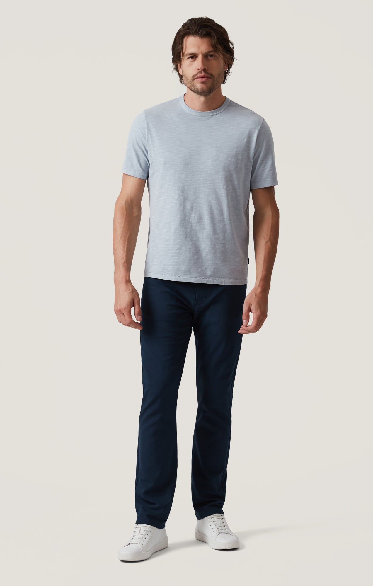 34 Heritage Slub Crew Neck Tshirt Blue Fog-Men's T-Shirts-Brooklyn-Vancouver-Yaletown-Canada