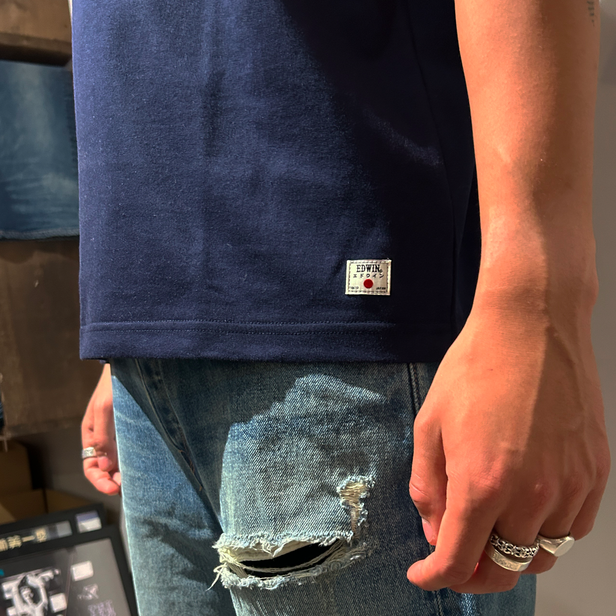 Edwin Eca1012 Relaxed Fit T Shirt - Navy-Men&#39;s T-Shirts-Brooklyn-Vancouver-Yaletown-Canada