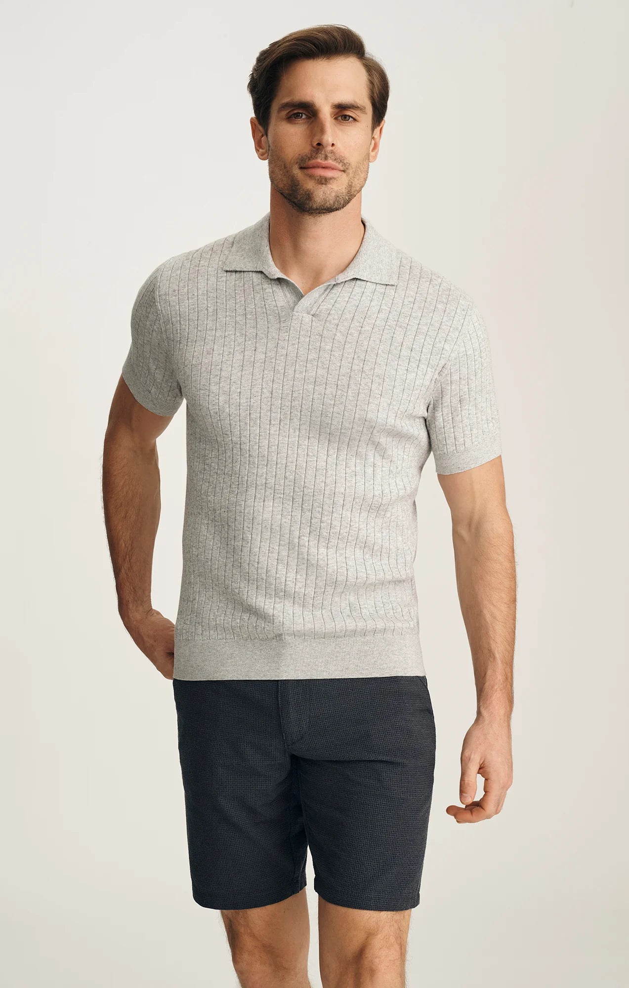 34 Heritage Melange Sweater Light Grey-Men's Sweaters-Brooklyn-Vancouver-Yaletown-Canada