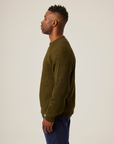 Peregrine Ford Crew Jumper - Olive-Men's Sweaters-Brooklyn-Vancouver-Yaletown-Canada