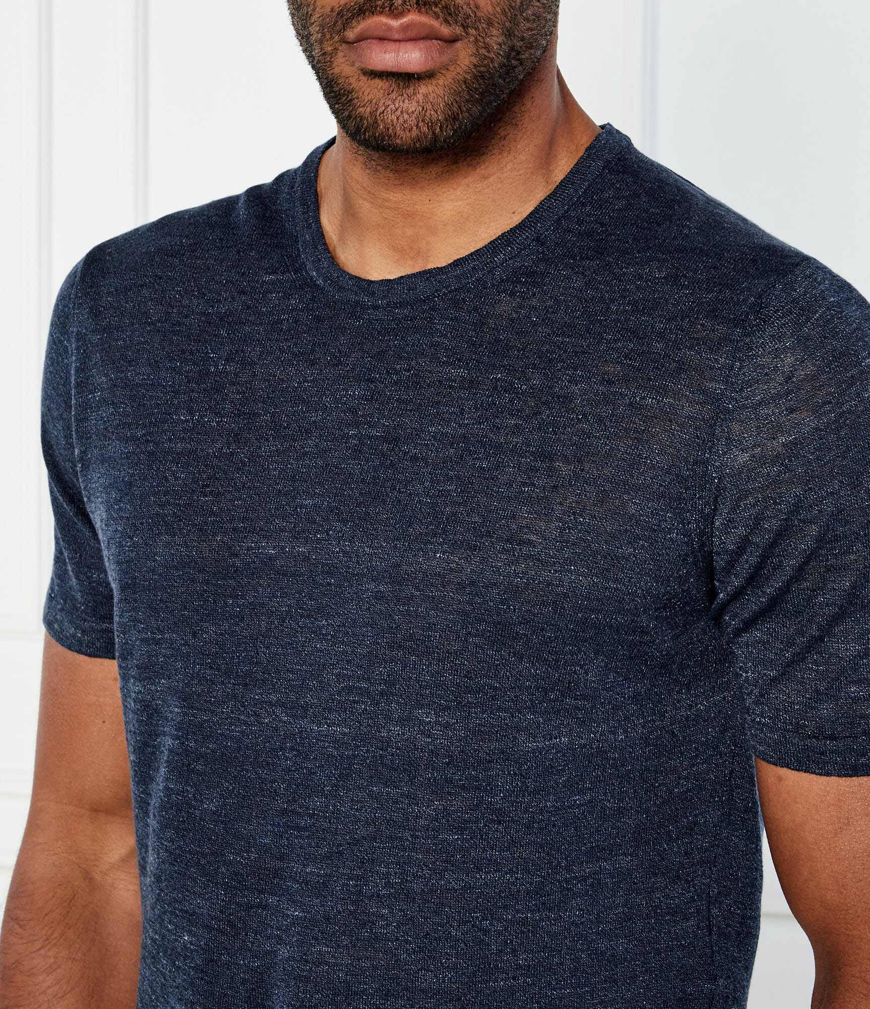 Sand LinenT-Shirt - Navy-Men's T-Shirts-Brooklyn-Vancouver-Yaletown-Canada
